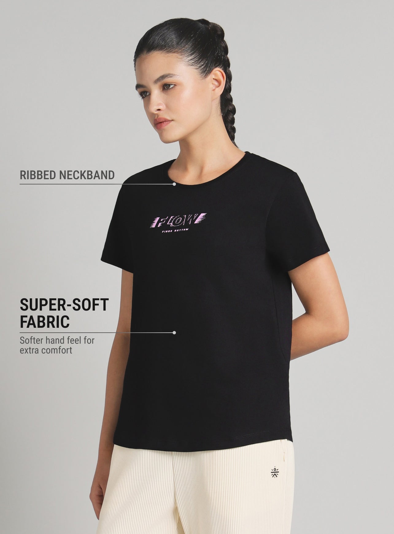 Women's Black Flow Graphic T-shirt