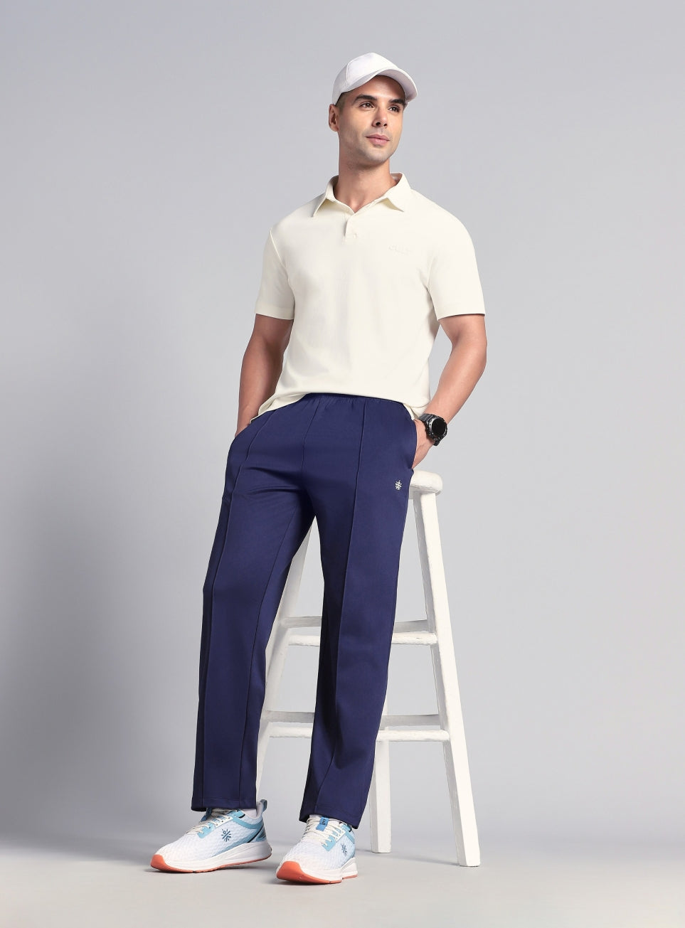 Men's Navy Athletic Sporty Trackpants