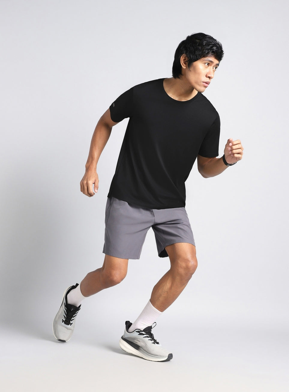 Men's Black Run Mode T-shirt