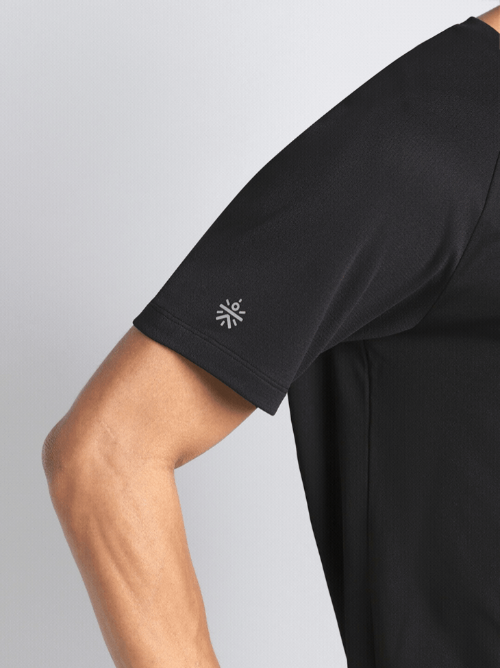 Men's Black Long Stride Running T-shirt