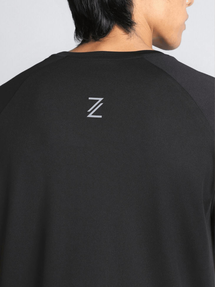 Men's Black Long Stride Running T-shirt
