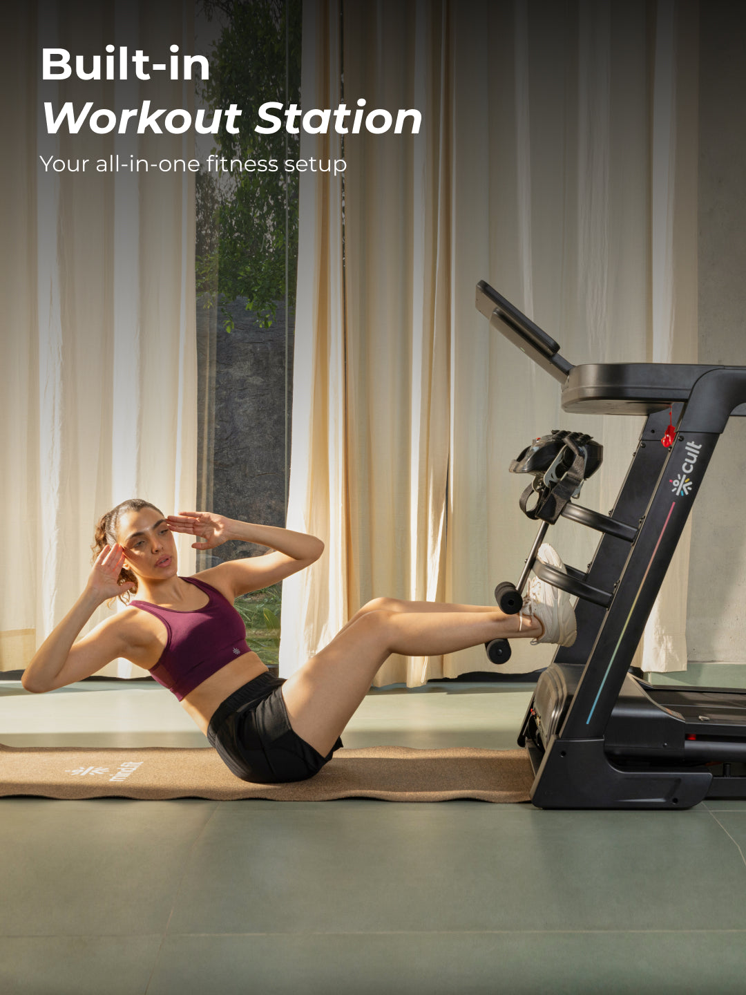 Cult SmartStrideSprint BLDC Motor (6HP Peak) Treadmill with Massager | Max Weight: 140kg | 15 Level Auto Incline (with 6 Months extended warranty)