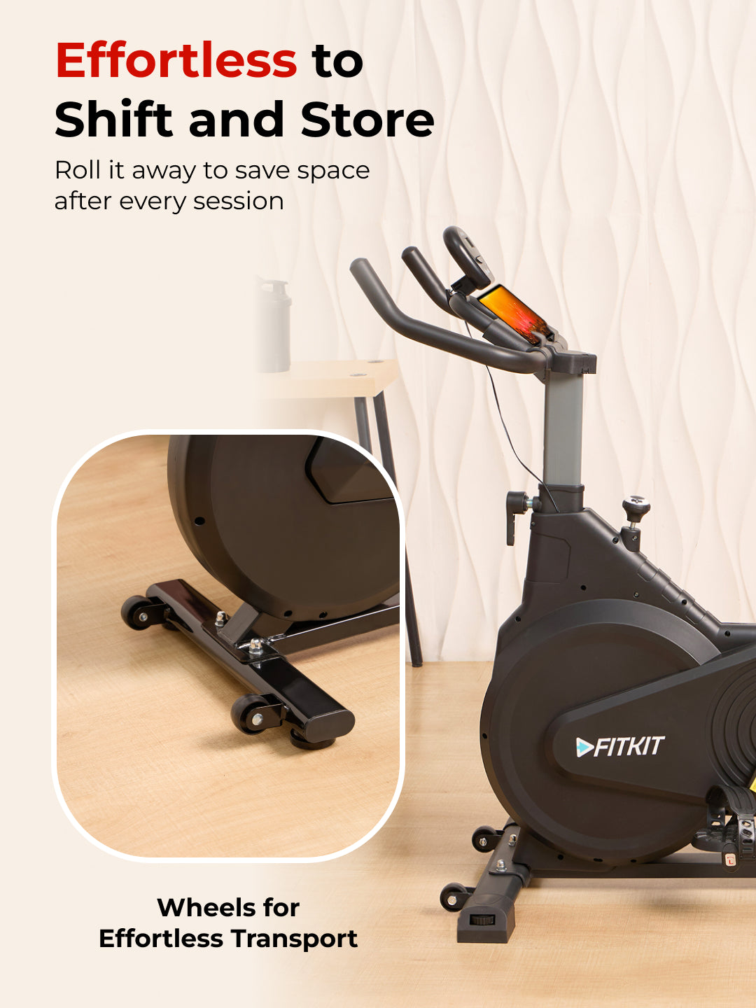 FK7003 Spinbike | 9kg Flywheel | Max Weight: 140Kg | Black (6 months warranty + 6 months extended warranty)