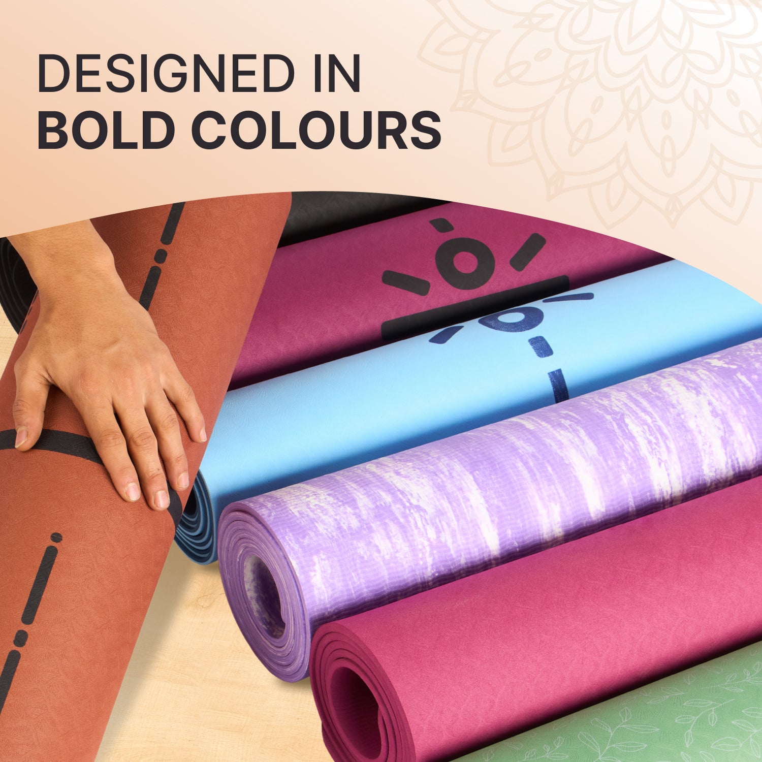 Cult TPE Yoga Mat 6mm   Non-Toxic, Latex-Free, Eco-Friendly, Tear-Resistant, Non-Slip Exercise Mat with Extra Cushioning , Carry Strap and Bag   Ideal for Yoga, Pilates, Meditation & Fitness - Blue with Alignment Marking