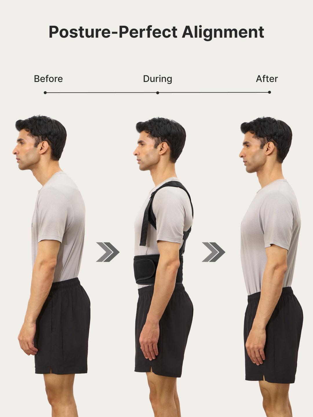 CULT Align Flex Posture Corrector Black Neoprene Back Support Belt for Men & Women Adjustable Spine & Shoulder Brace Breathable, All-Day Comfort Upper Back, Neck & Shoulder Alignment Support