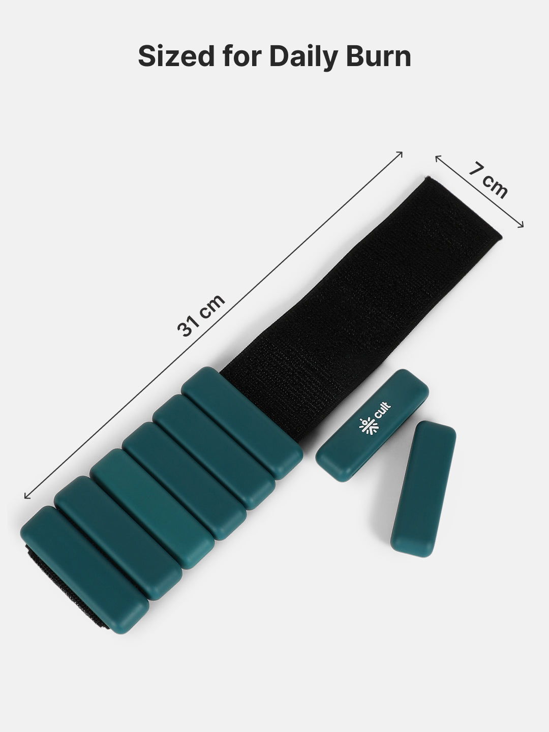 Adjustable Ankle and Wrist Weights (450 g x 2) pair with Removable 60 g Slots Green Customisable Weights for Running, Walking, Yoga & Workouts