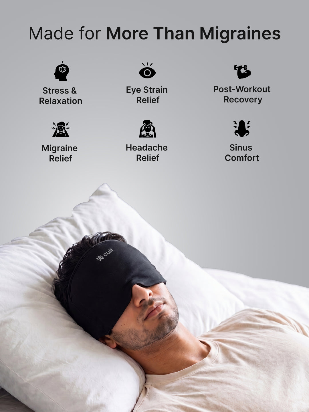 Cult Migraine Relief Cap Hot and Cold Gel Therapy Head Wrap for Migraines, Headaches, Sinus Pressure and Stress Relief