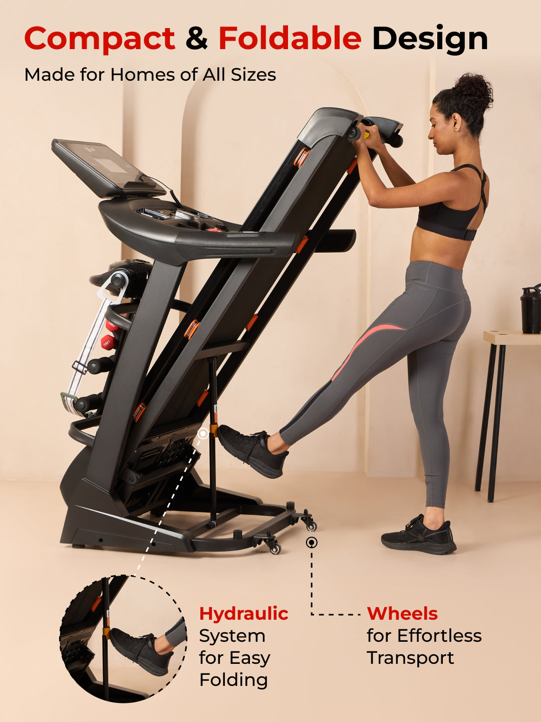 Cultrun M6 Nova 6 HP Peak Treadmill | 15-level Auto-Incline & Massager | Max Weight-140kg | Max Speed-18kmph (with 6 Months Extended Warranty)