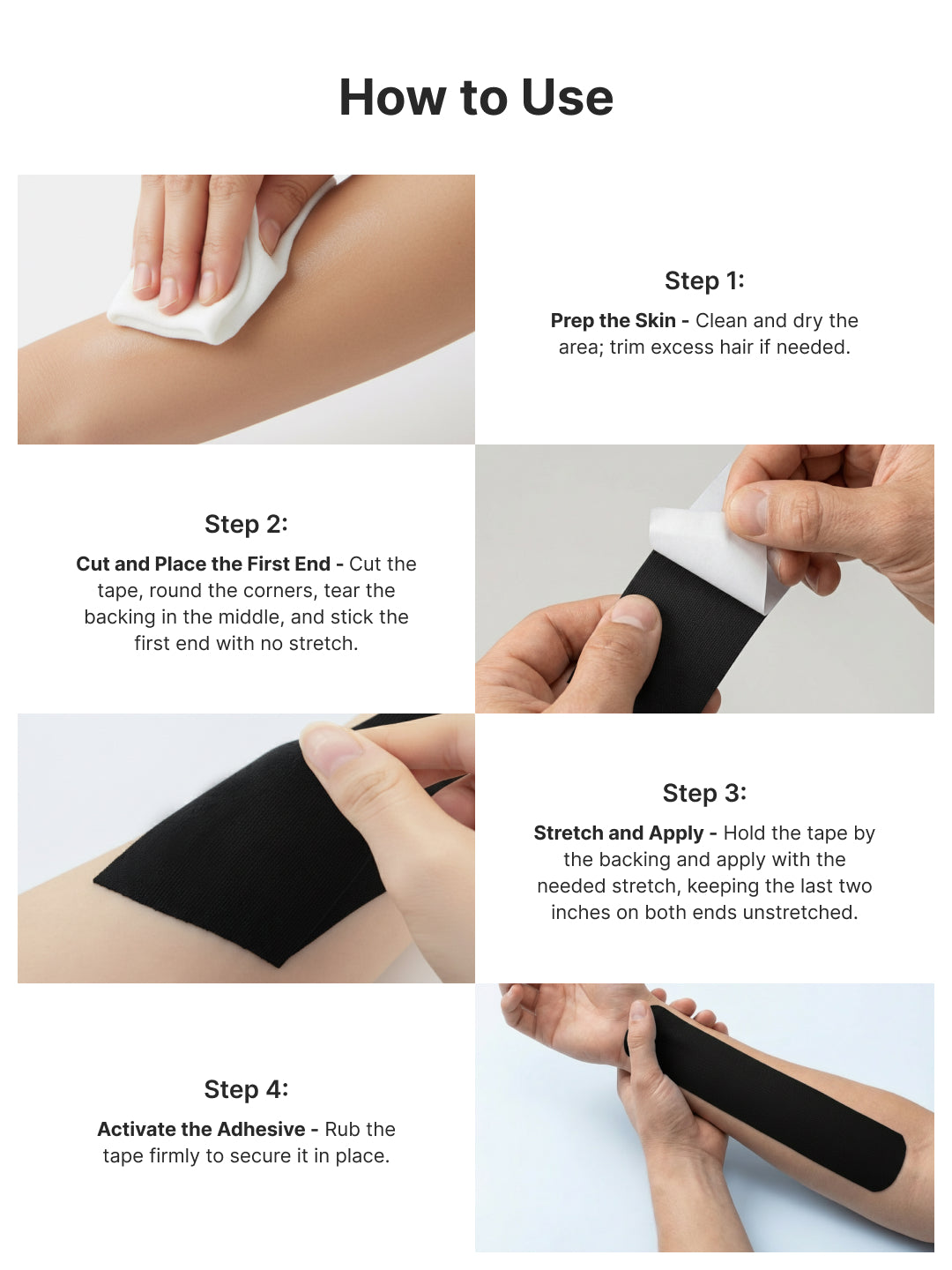 cult Kinesiology Tape Black - Muscle Support & Injury Recovery