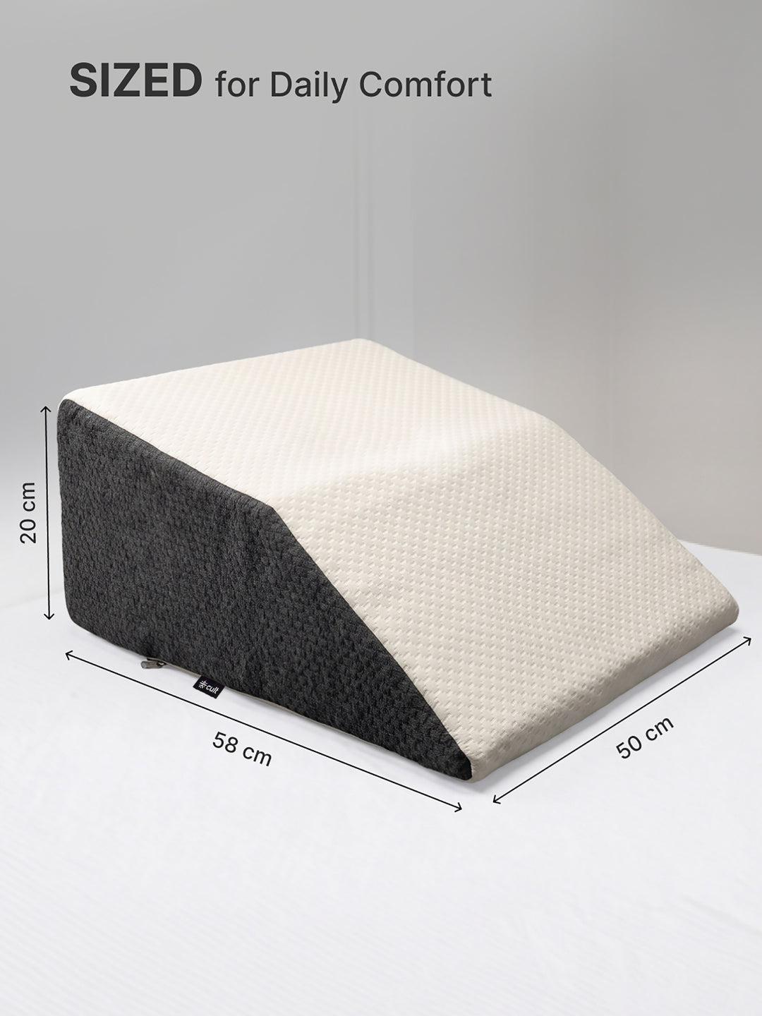 CULT Leg Elevation Pillow for Knee and Leg Support Elevation Cushion for Sleeping Resting and Recovery Off White