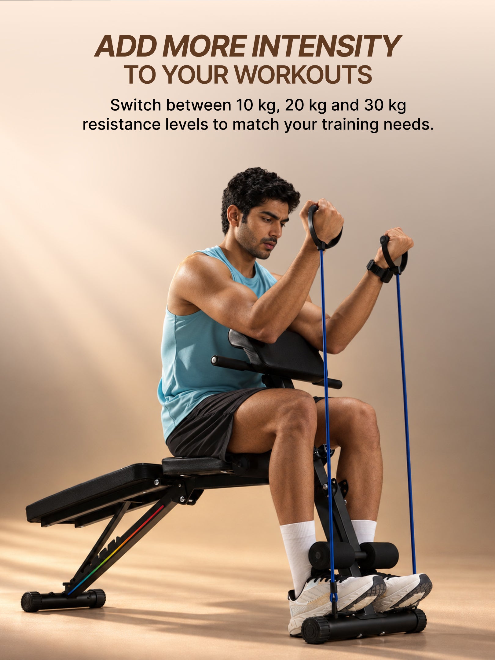 Cult PreacherBench Strength Training Foldable & Adjustable Bench | 7-Level Incline | 350 kg Max Load Capacity | 3 Resistance Bands | Home Workout Exercise Bench