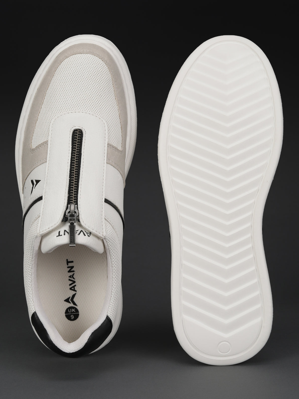Avant Men's ZipWalk Casual Shoes - White/Grey