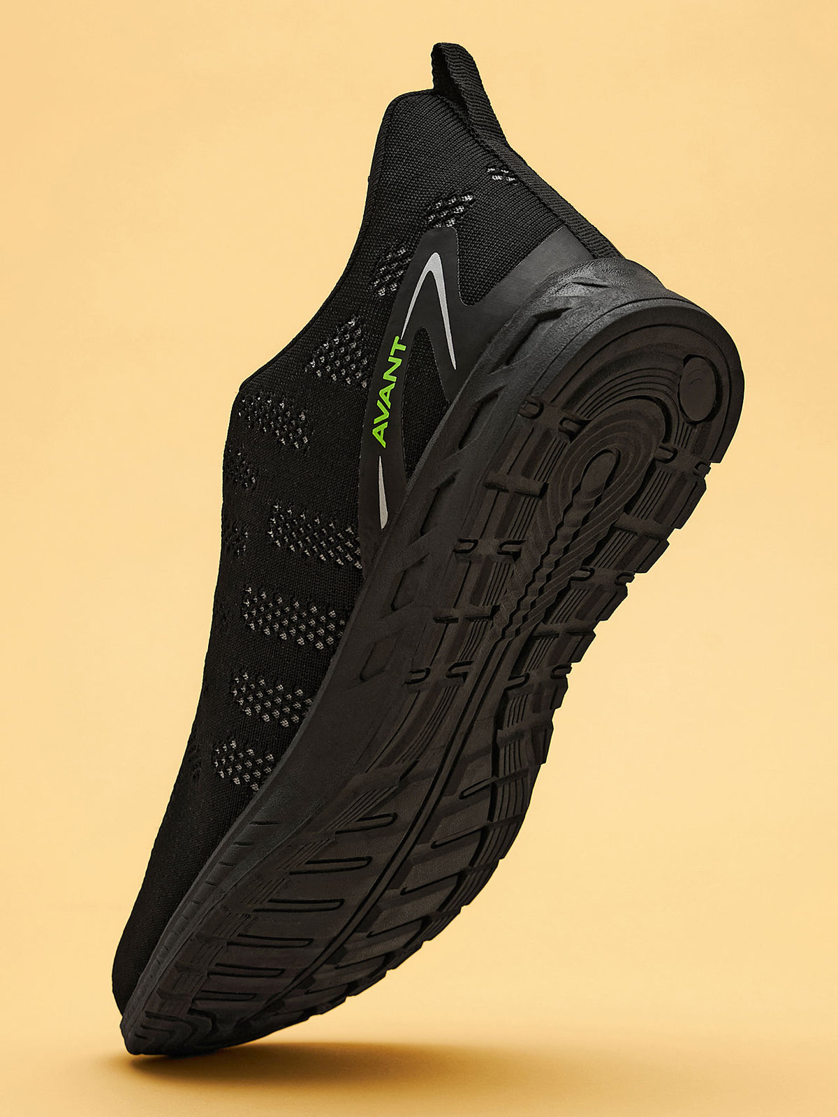 Avant Men's Hurricane Running and Training Shoes - Black/White- Black Outsole