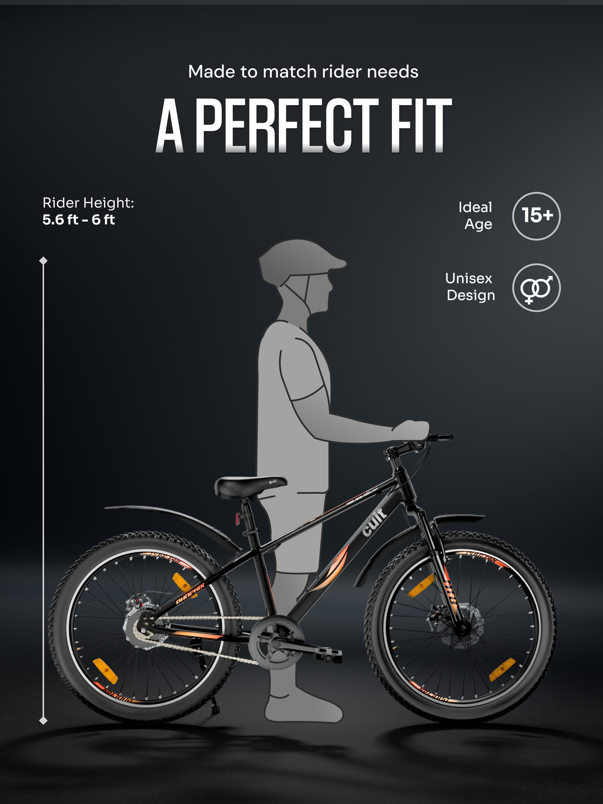 Cult Phoenix 26T Mountain Bike | Single Speed Cycle | Black