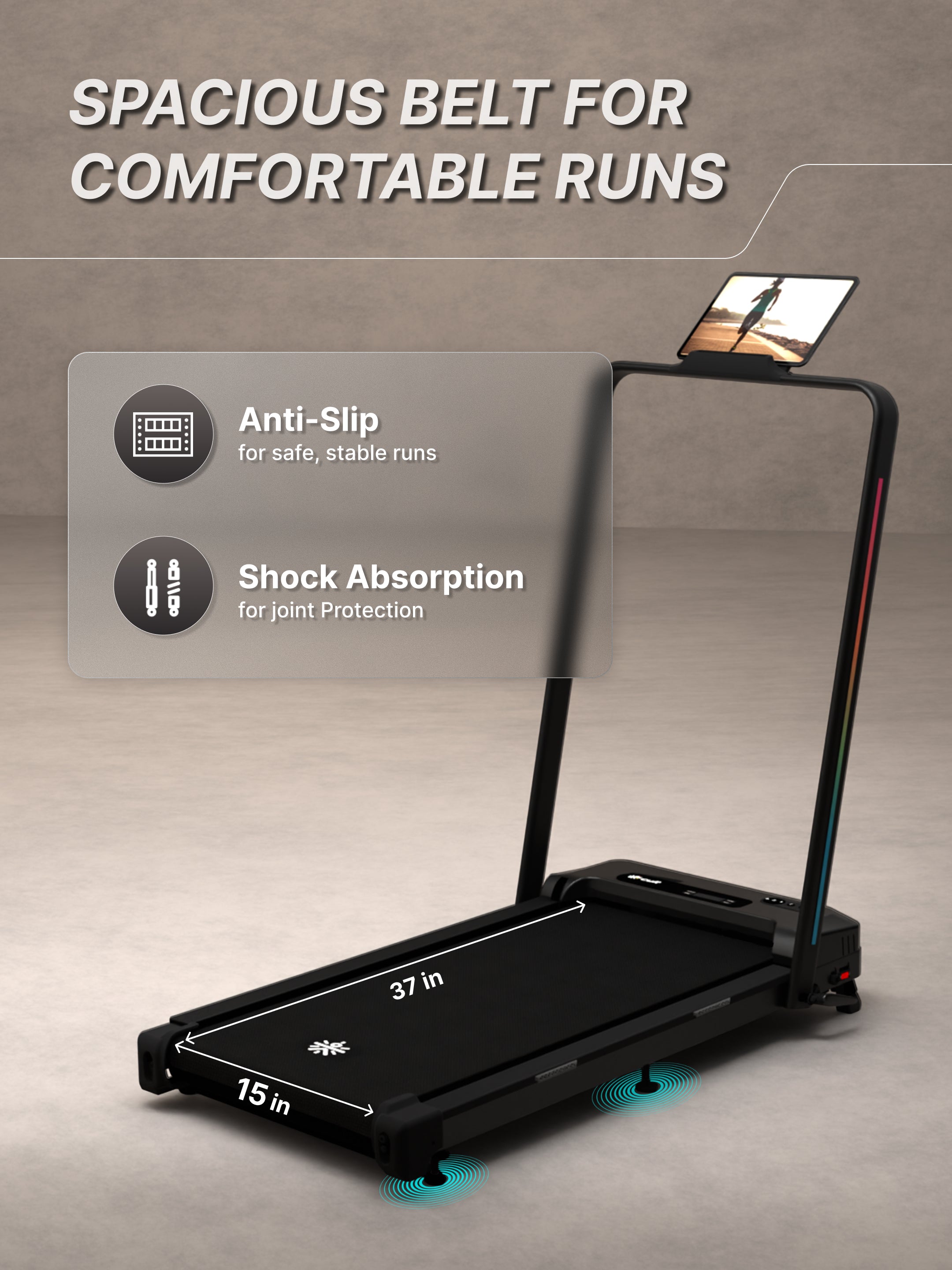 CultVibe 3-in-1 Walking Pad/Walk, Jog & Vibration | 4 HP BLDC Peak Motor | 150 Kg Max Load | 8 Vibration Modes | Remote Control & Tablet Holder | Treadmill for Home Use (with 6 months extended warranty)