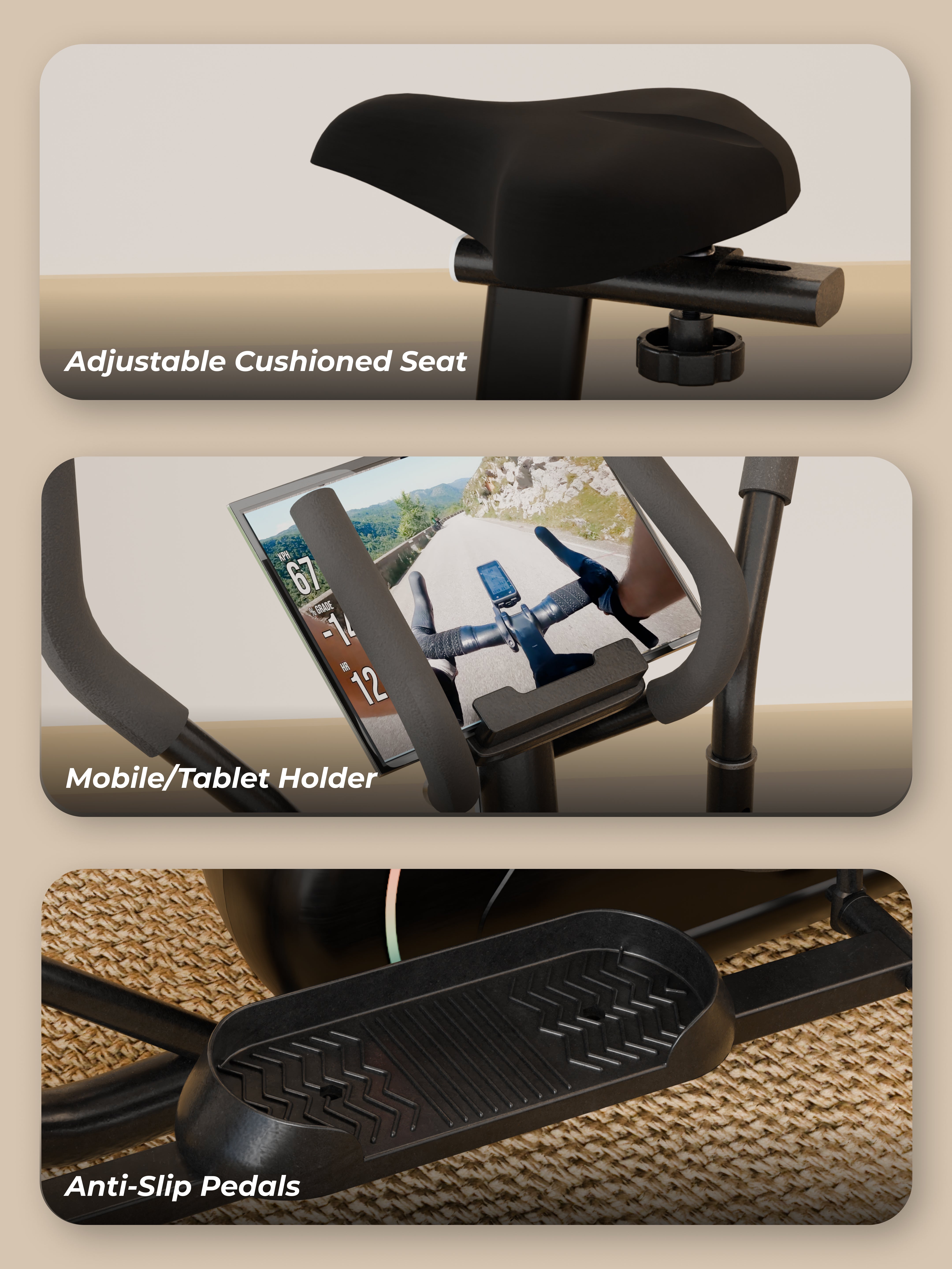 Cult SmartCrossNeo Magnetic Elliptical Trainer | 4Kg Flywheel | Max Weight: 130Kg | Home Use Cross Trainer - Black (with 6 Months Extended Warranty)