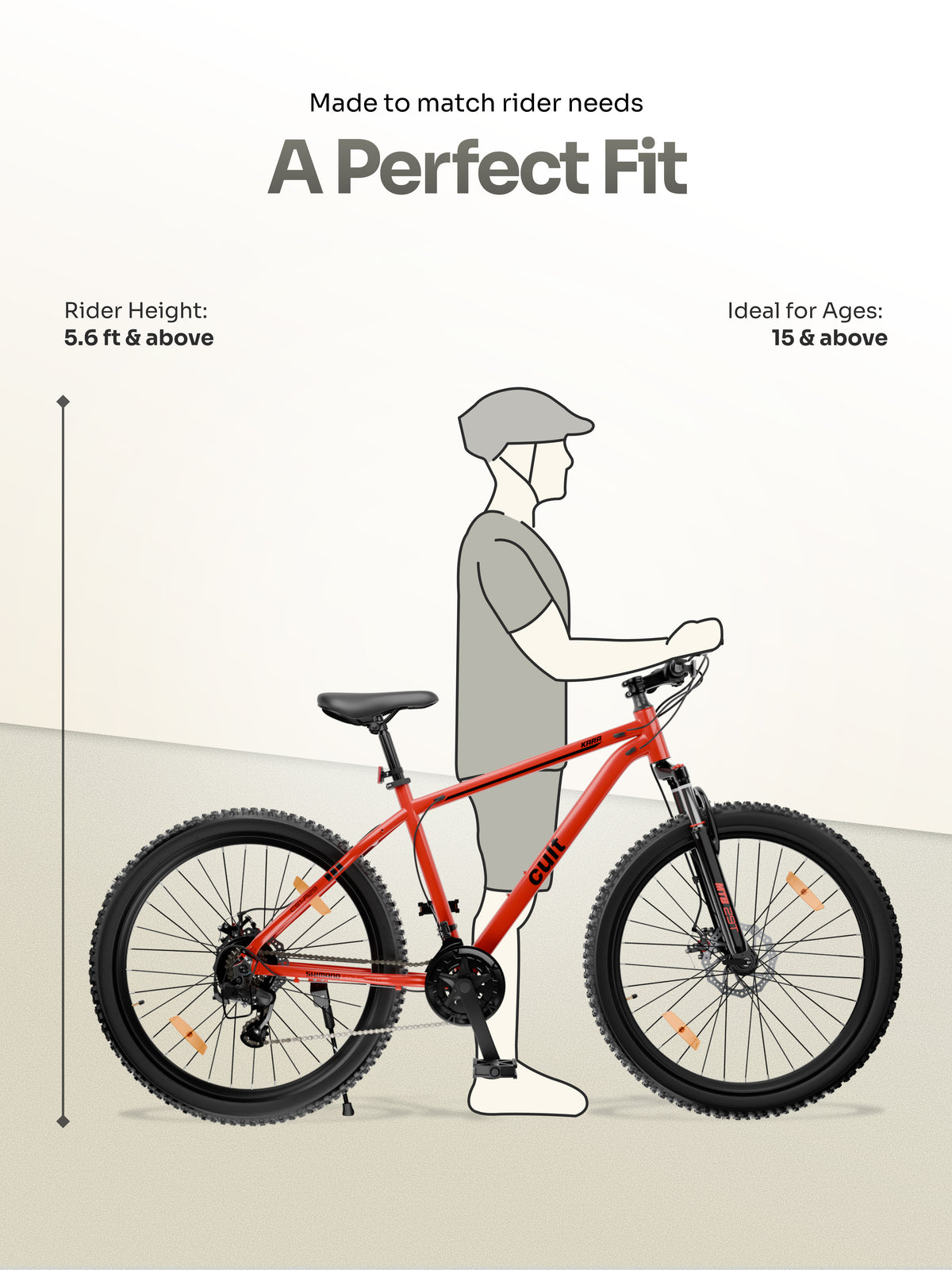 Cult Kara 29T Alloy Mountain Bike with Dual Disc Brake and Front Suspension, Red
