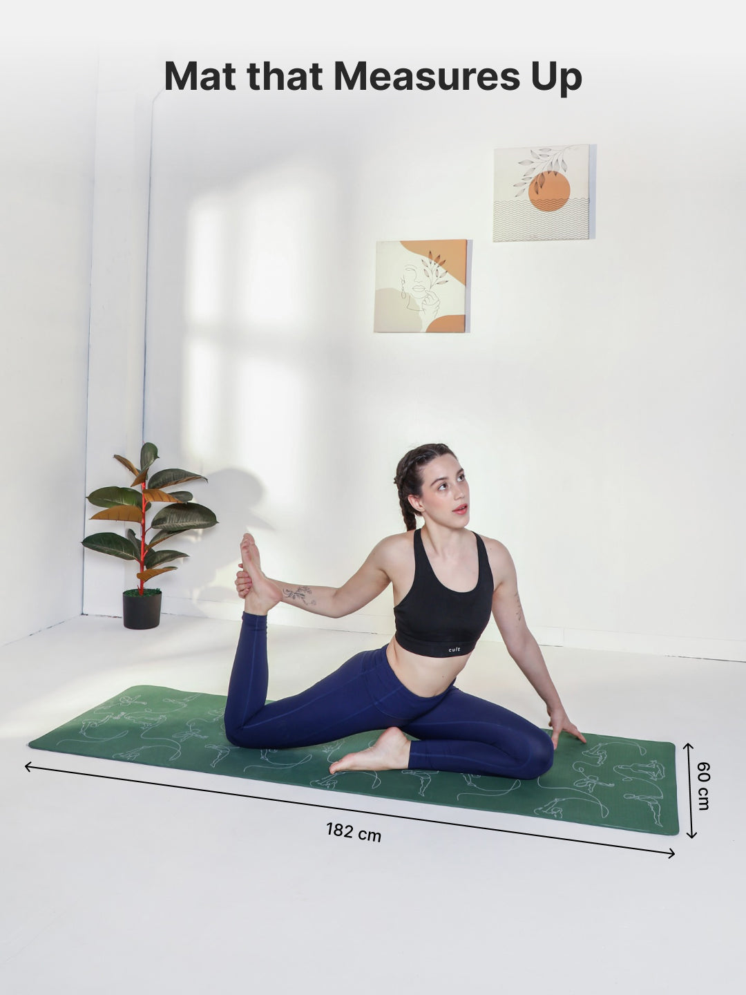 Cult TPE Yoga Mat, Non-Toxic Latex-Free, Anti-Slip, Extra-Thick Cushioning, Tear-Resistant, Travel Strap 6mm (Forest Green)