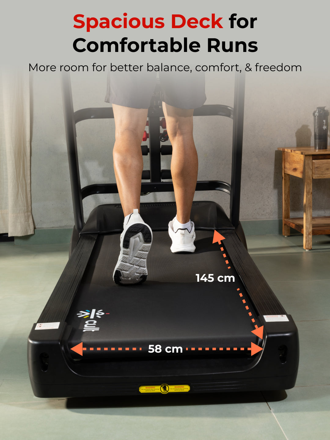 Smartrun Davie 7 HP Peak Treadmill | 15-level Auto-Incline & Massager | Max Weight-150kg | Max Speed-20kmph (with 6 Months Extended Warranty)