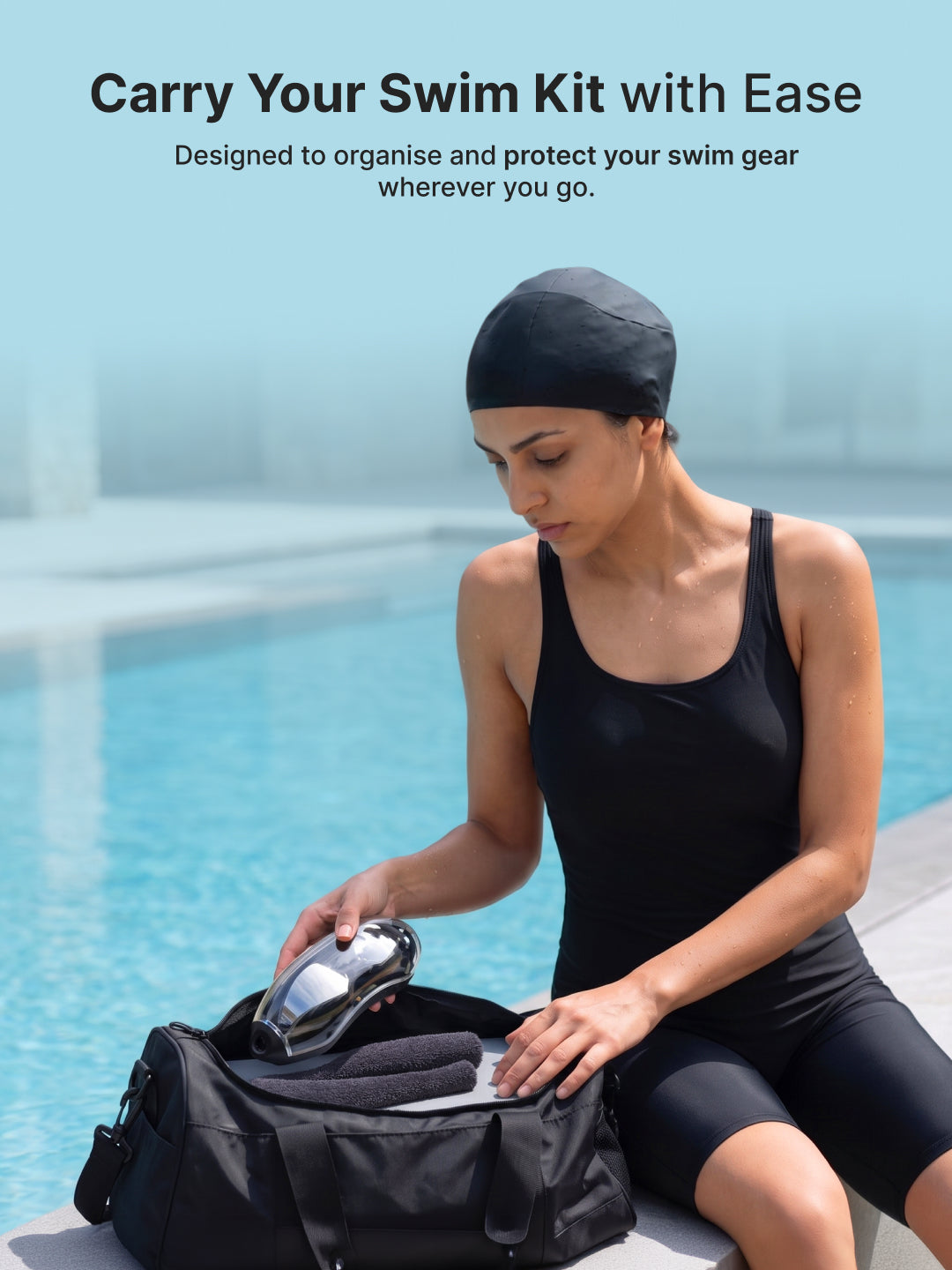 Cult Premium Swimming Kit, Anti-Fog Goggles, Silicone Swim Cap, Nose Clip, Ear Plugs & Premium Carry Box, White