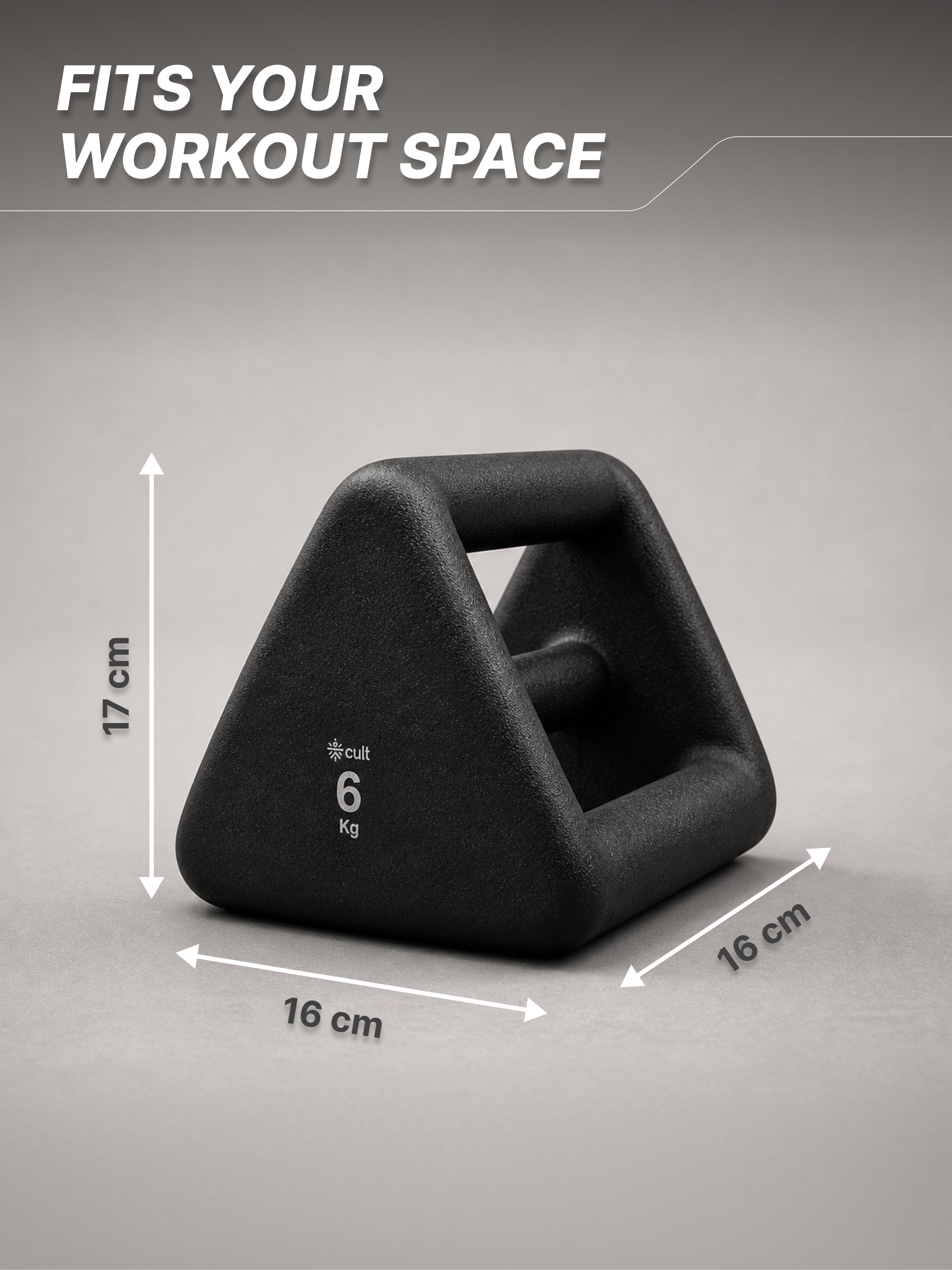 Cult 6 Kg Y-Bell 4-in-1 Dumbbell, Kettlebell, Push-Up Bar & Med Ball | Non-Slip, Rust-Resistant Neoprene Coating | Compact for Home Workout (Pack of 2)