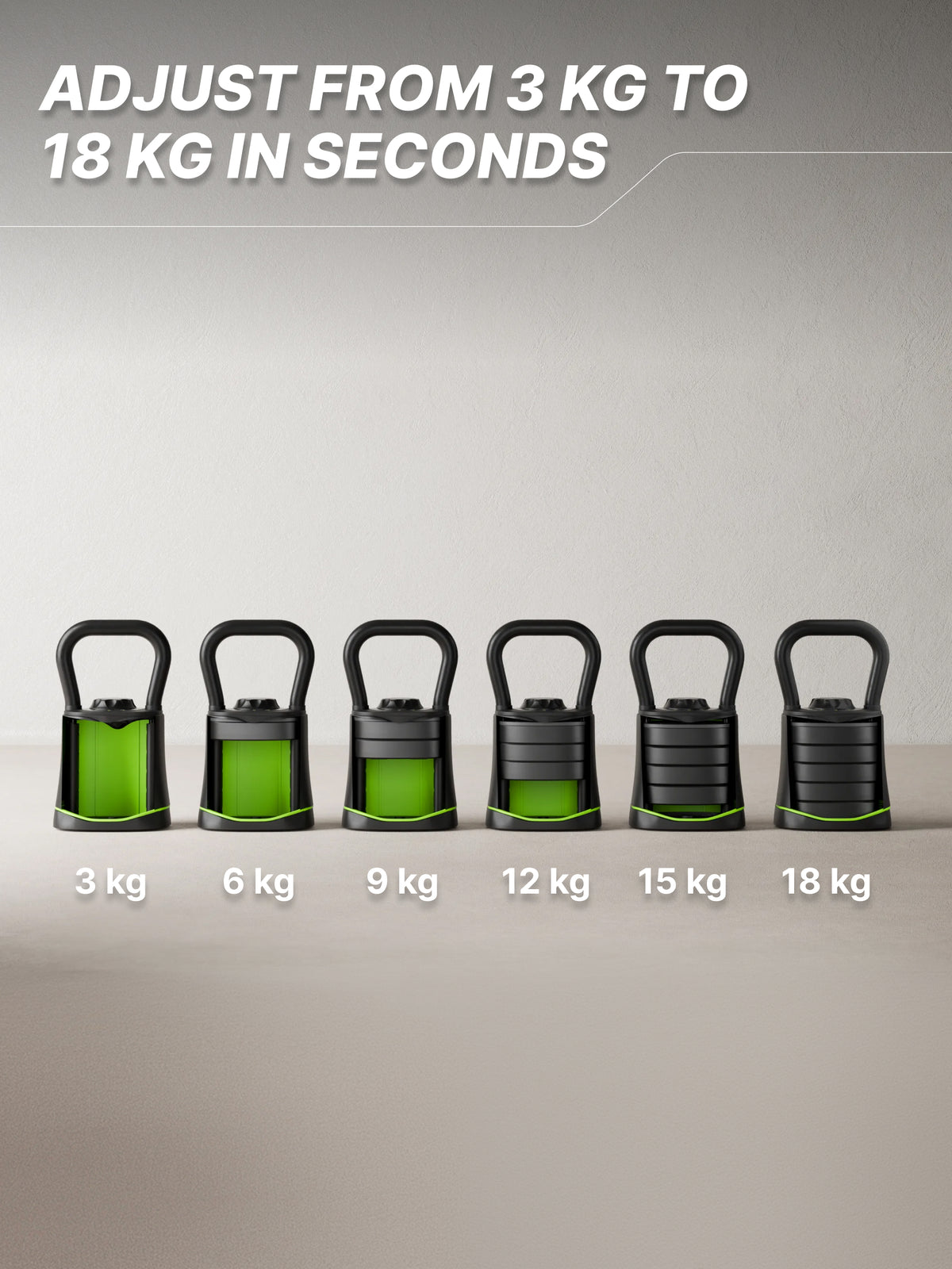 Cult Adjustable Kettlebell 18 Kg | 6-in-1 Weight Settings: 3-18 Kg | Wide Handle & Stable Base | Compact Strength Training Equipment for Home Gym (with 6 Months Extended Warranty)