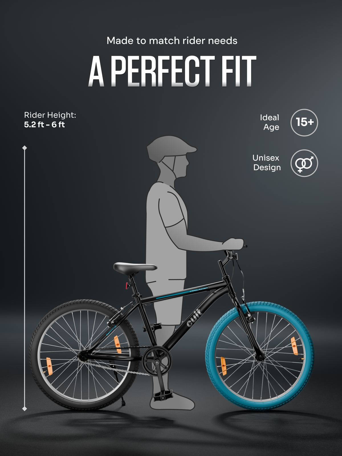 Cult TRAILRIDER 26T Single Speed Mountain Bike, Black