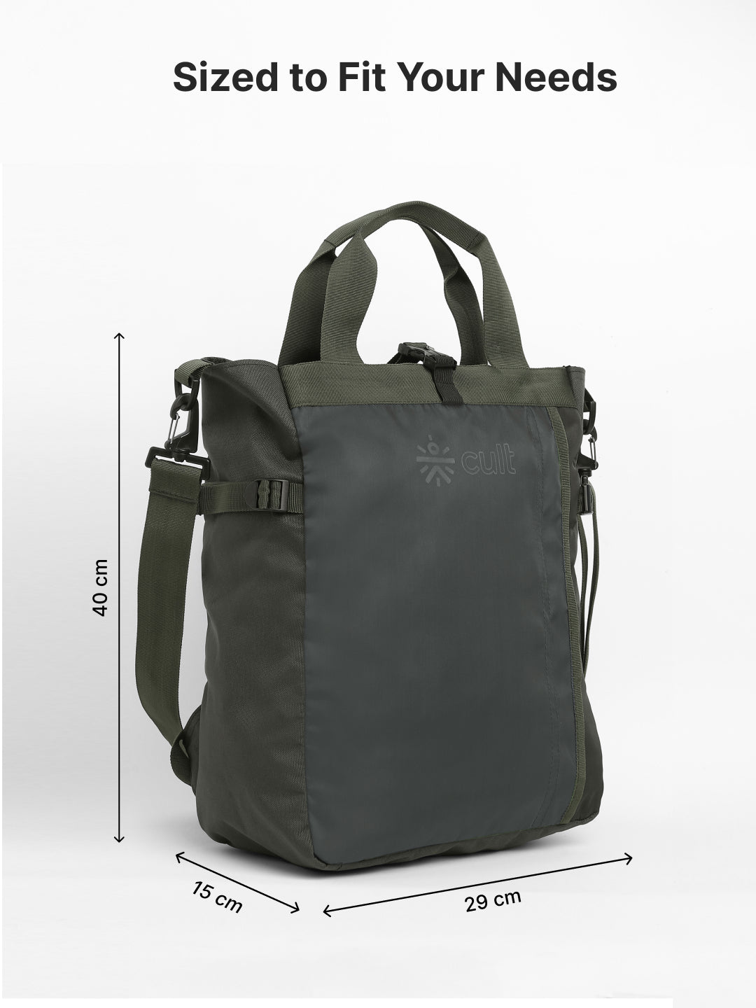 Work to Play Laptop Backpack 35L - Water-Repellent, Multi-Functional Bag with Trolley Sleeve With Shoe Bag - Olive