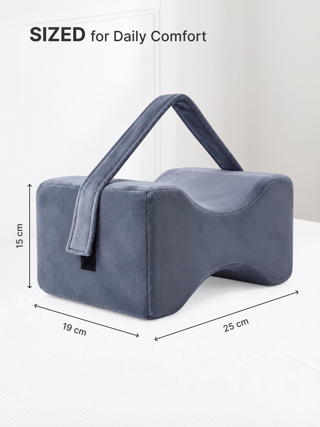 CULT Knee Support Pillow for Sleeping Side Sleepers Knee Alignment and Leg Comfort Cushion Grey