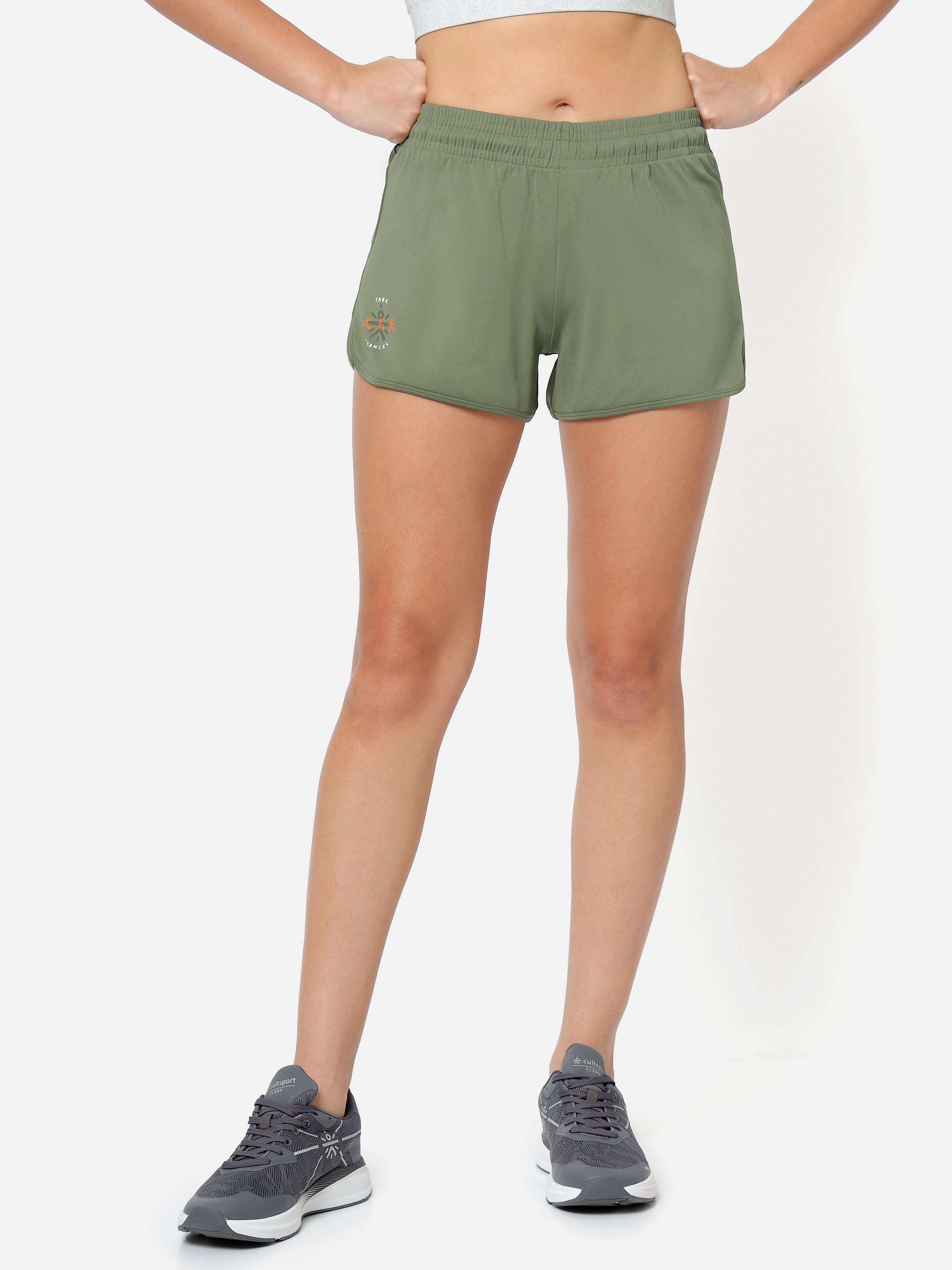 Solid Shorts with Curved Hem Pack of 2