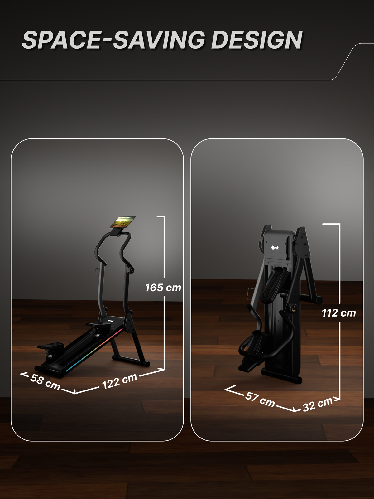 Cult Ever Climb Climber Machine | 150 kg Max Weight | 8-Level Magnetic Resistance | 3-Level Incline & Pedal Inclination | Foldable with Wheels | LED Display & Tablet Holder | Ideal for Home use (with 6 months extended warranty)