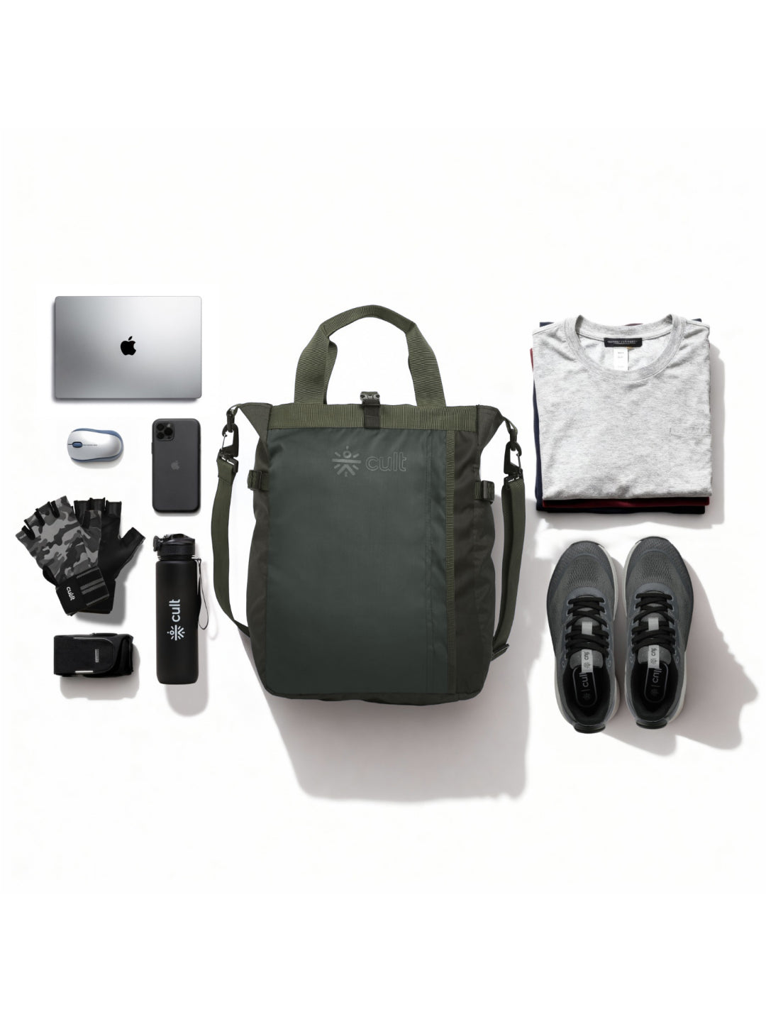 Work to Play Laptop Backpack 35L - Water-Repellent, Multi-Functional Bag with Trolley Sleeve With Shoe Bag - Olive
