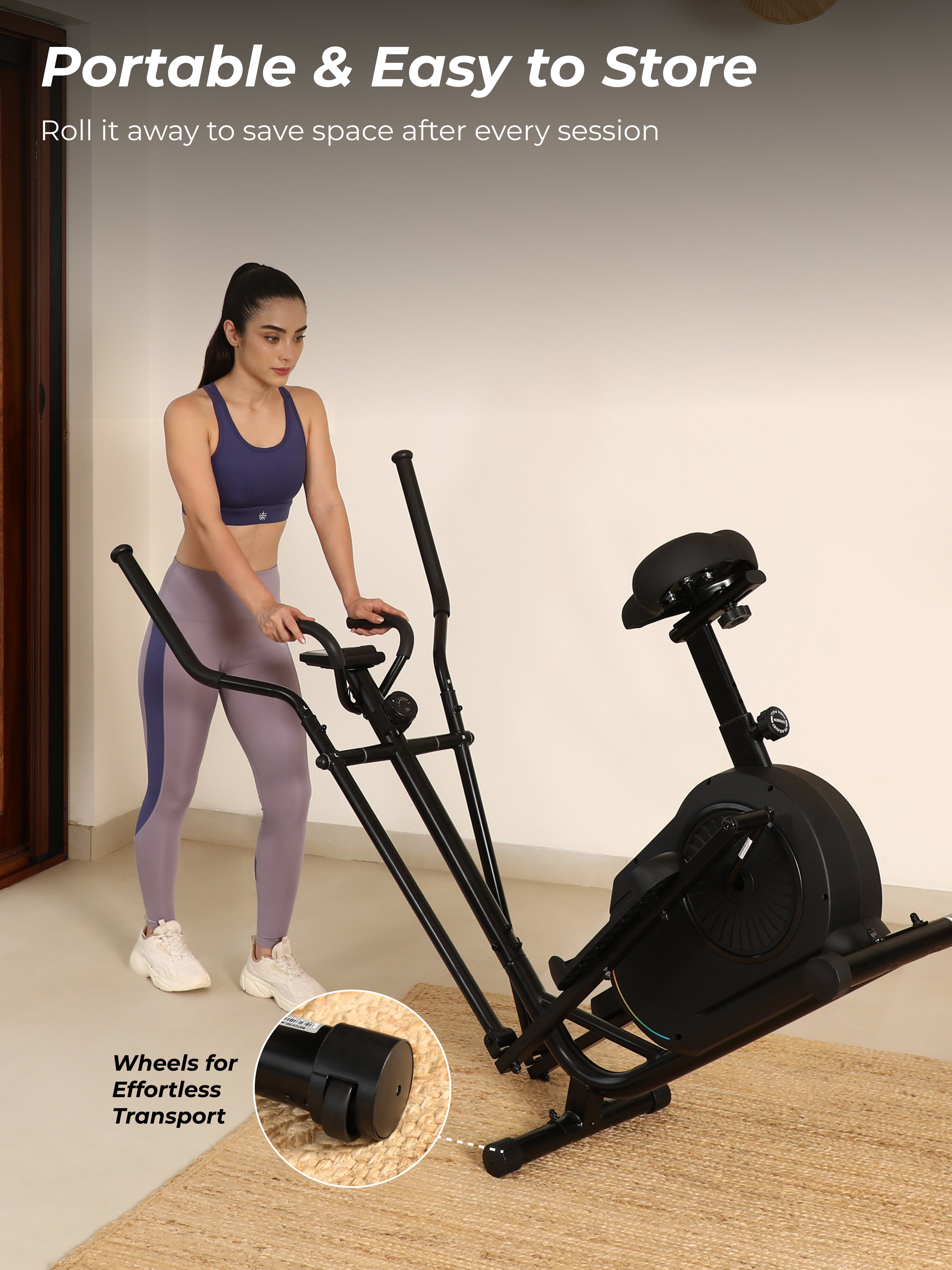 Cult SmartCrossNeo Magnetic Elliptical Trainer | 4Kg Flywheel | Max Weight: 130Kg | Home Use Cross Trainer - Black (with 6 Months Extended Warranty)