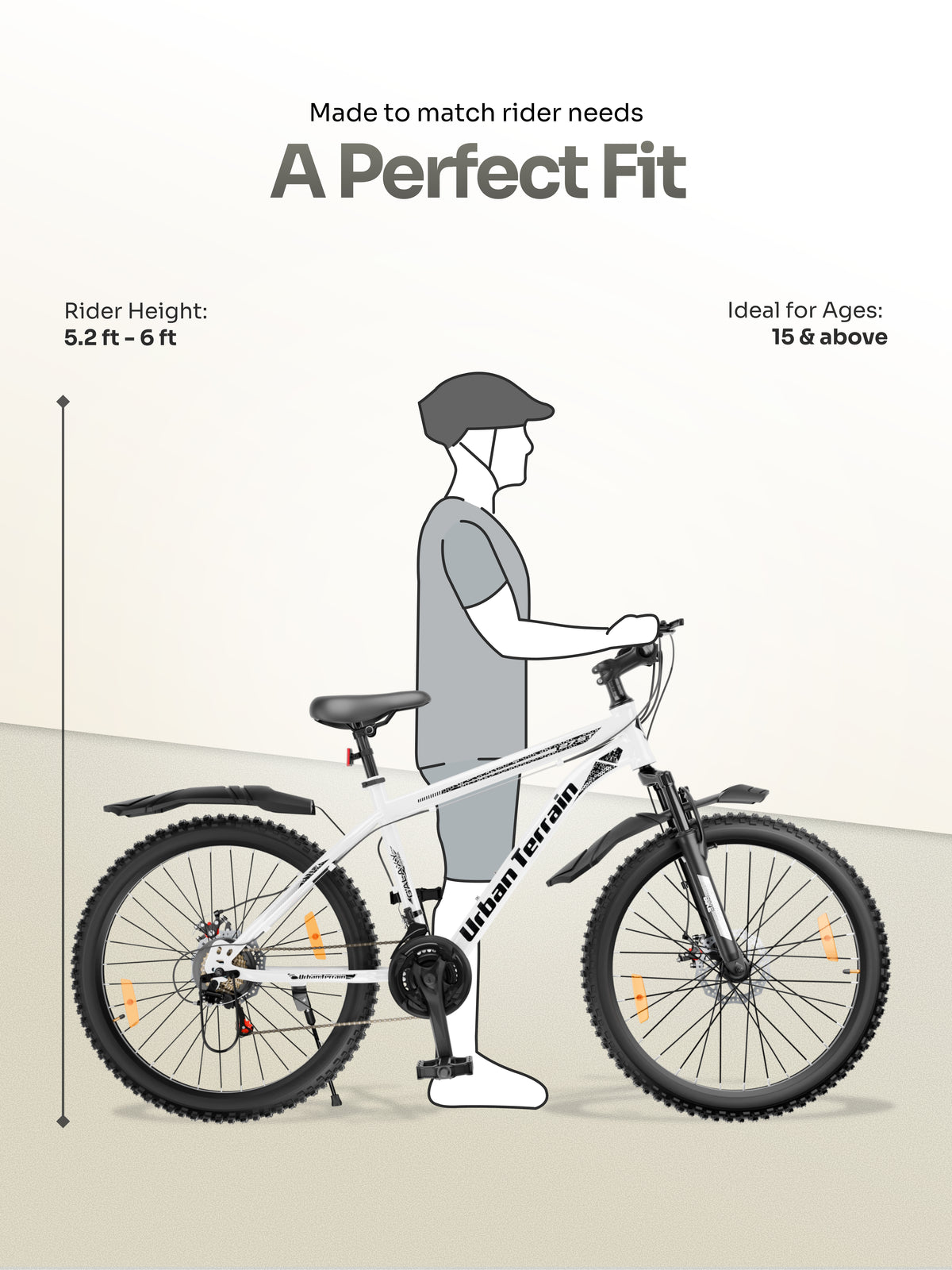 Galaxy Ultra Mountain Bike Steel 21 Speed Cycle 27.5 inch Tyre, White With Front Suspension, Single Wall Rim and Dual Disc Brakes Ideal For 5.2 ft to 6 ft