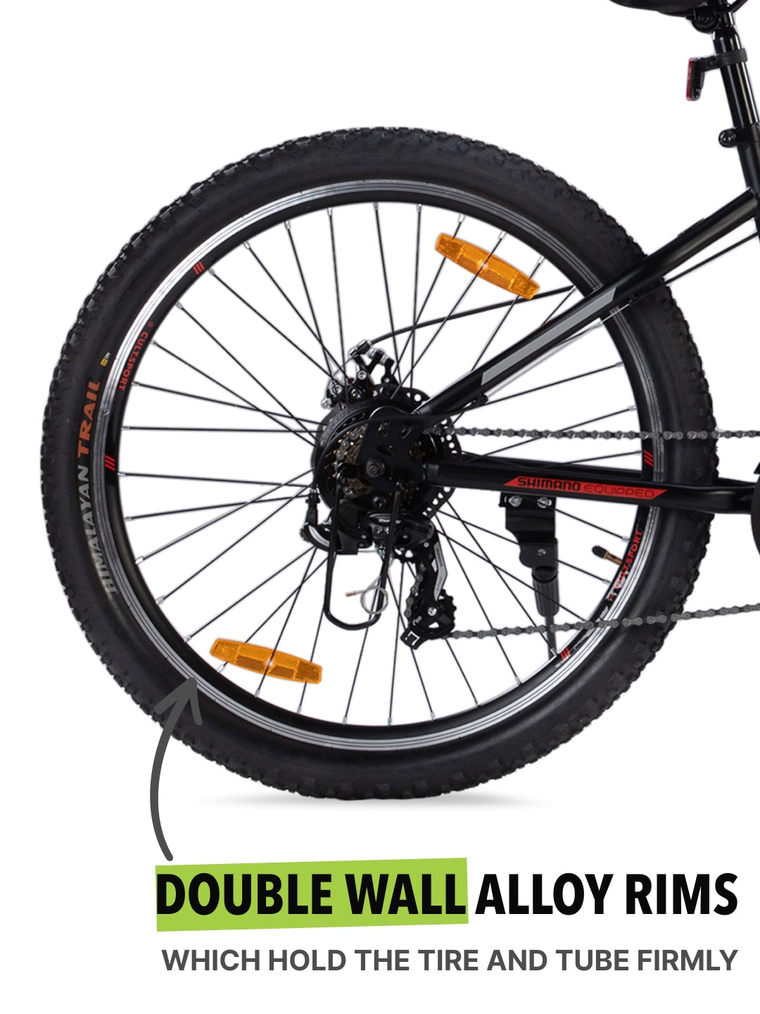 DAUNTLESS21S27.5TBLACK Steel 21 Speed Shimano Gear 27.5 inch Mountain Cycle, Dual Disc Brake, Front Suspension and Double Wall Rim