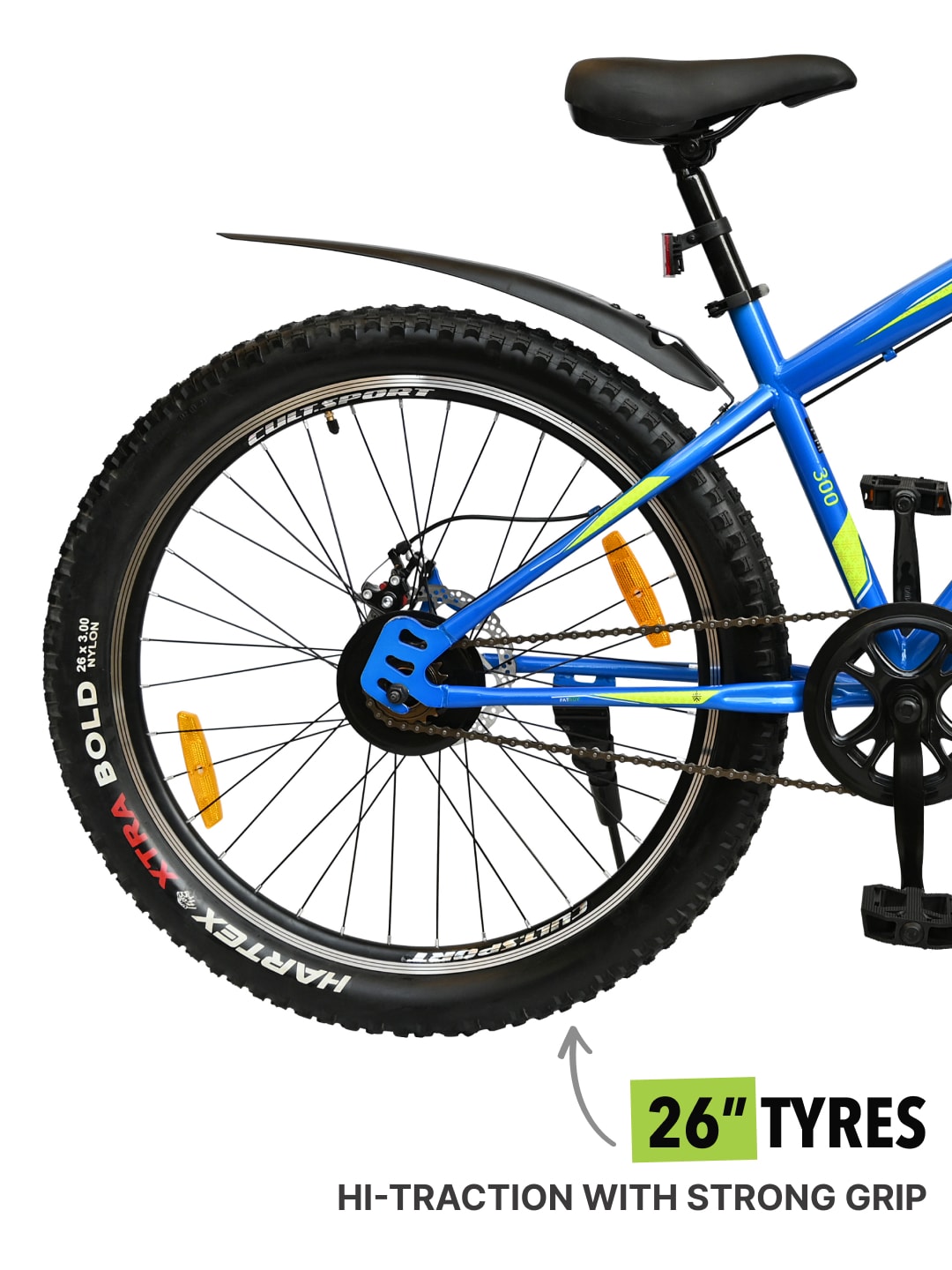 GTX30026TBLUE Steel Single Speed 26 inch Mountain Cycle, Front Suspension and Double Wall Rim