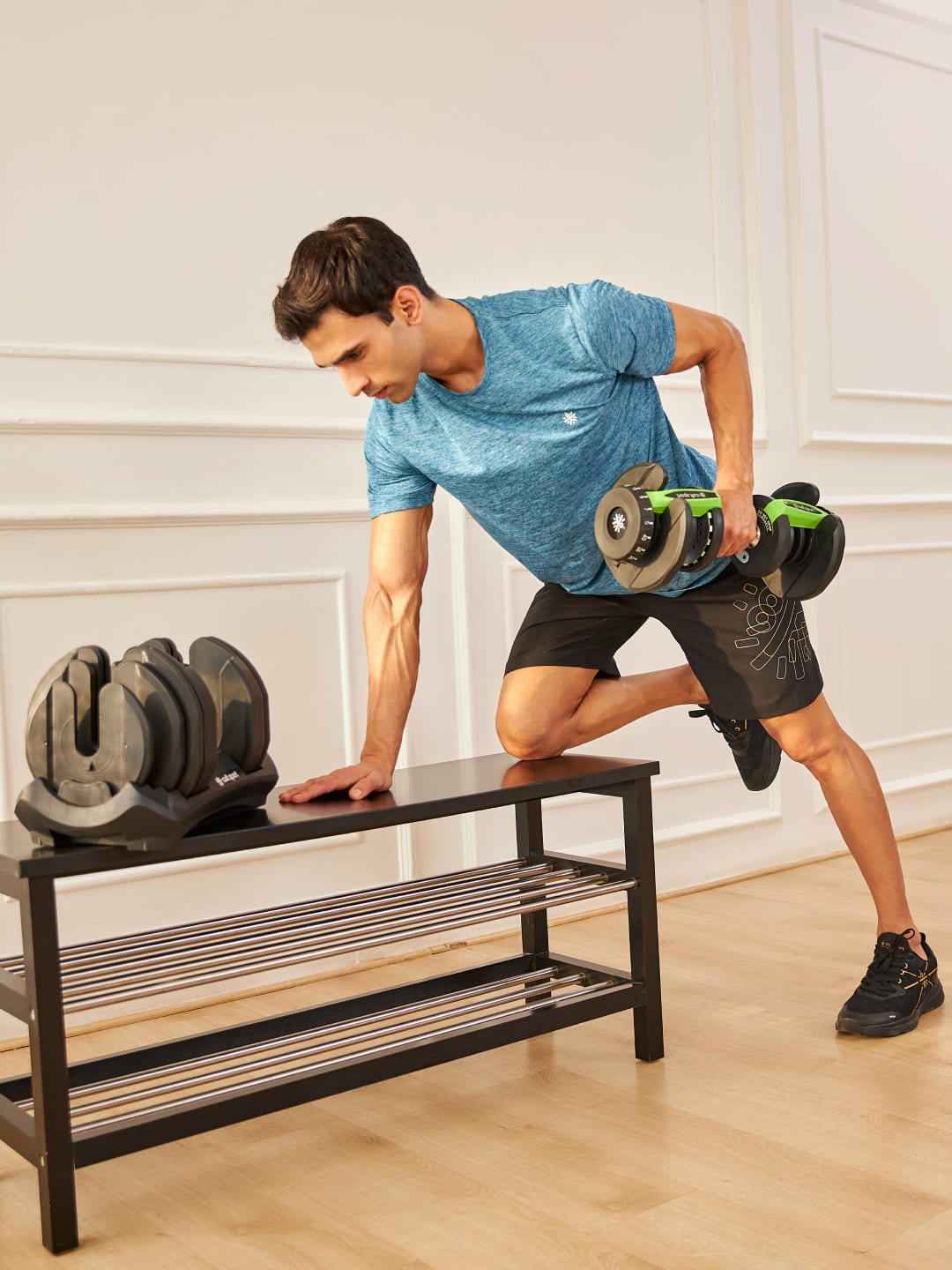 40 kg Compact Adjustable Dumbbell (5kg to 40kg), Easy Weight Change: 17-in-1 (1 piece) (6 Months extended Warranty only on Cultsport.com)
