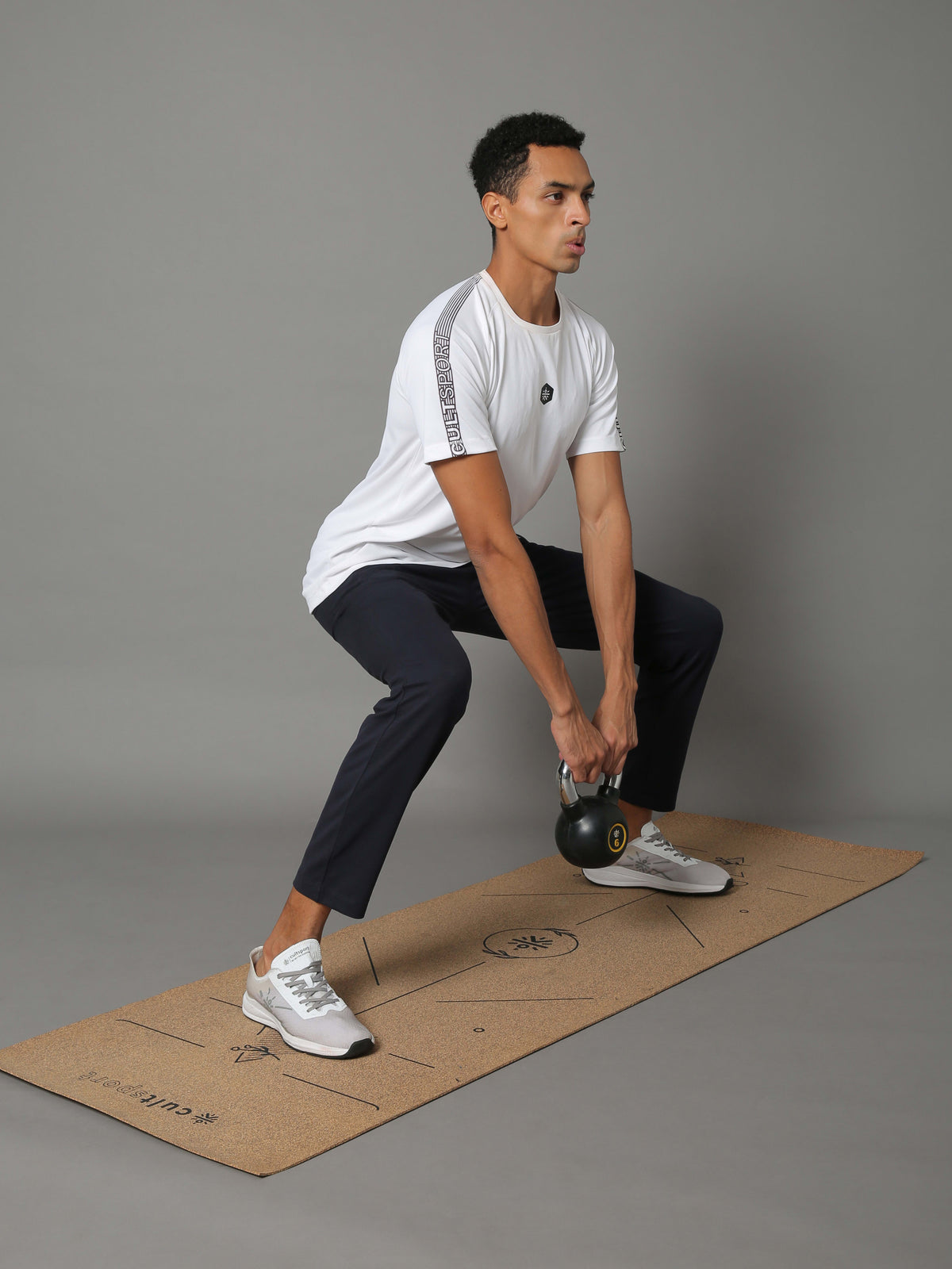 2 in 1 Workout/Yoga Cork (Eco Friendly) Mat (3mm) With Stance Marking