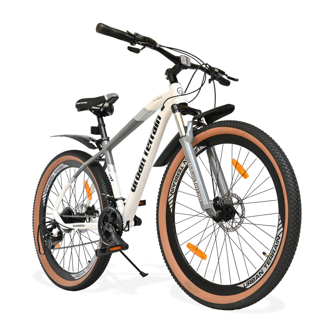Aeroblast Mountain Bike Alloy Frame 21 Speed Cycle 29 inch With Front Suspension, Triple Wall Rim and Dual Disc Brakes, Ideal For 5.6 ft to 6 ft & above, 15+ Years, Unisex (WhiteGrey)