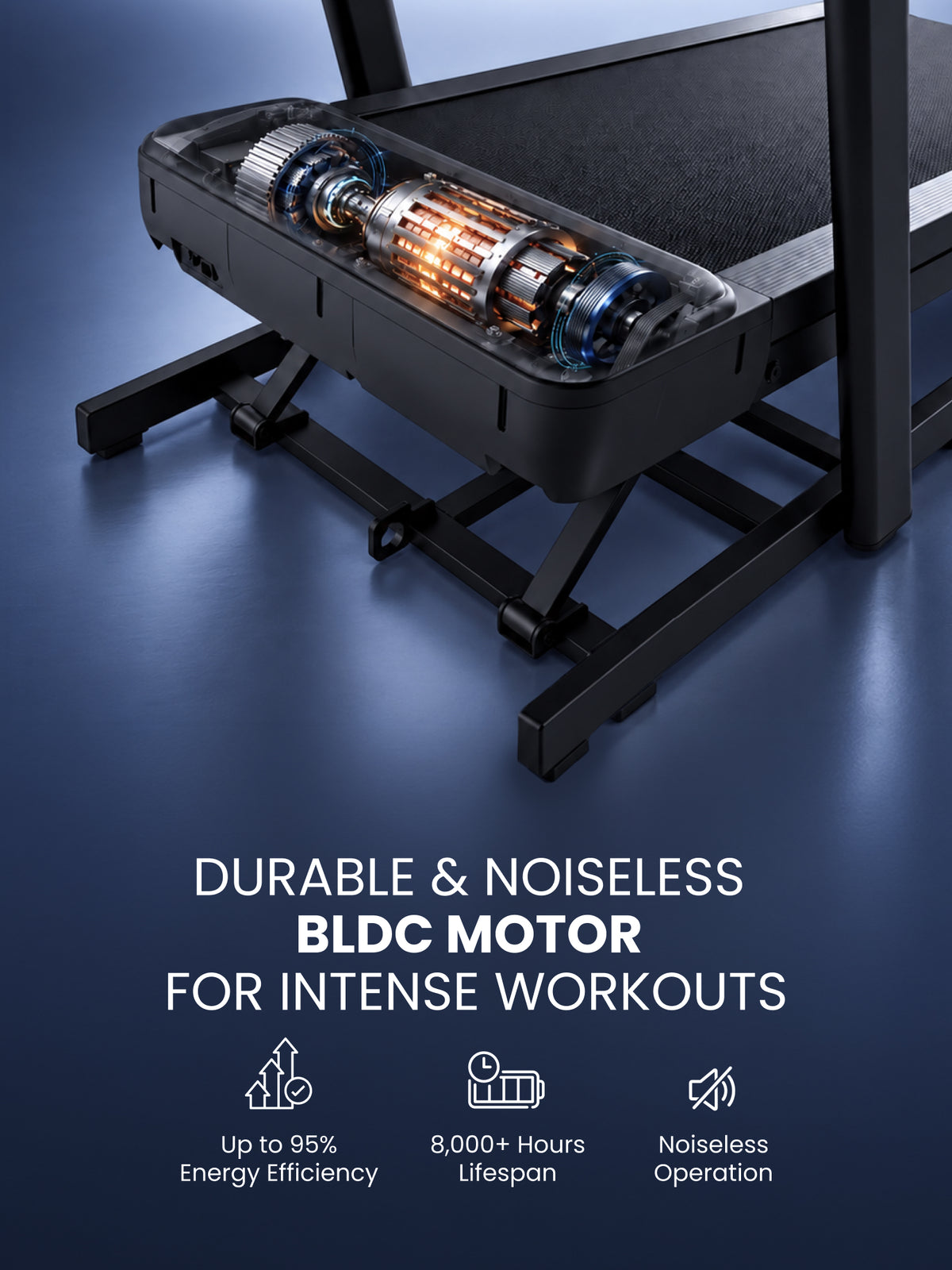 Cult Aptum 7 HP BLDC Motorized Treadmill | 10 Levels Incline & 3 Level Decline | Max Speed - 20 km/hr | Max Weight – 140 kgs | Shock Absorbers for Knee Protection | One-Button Power Folding (Black)