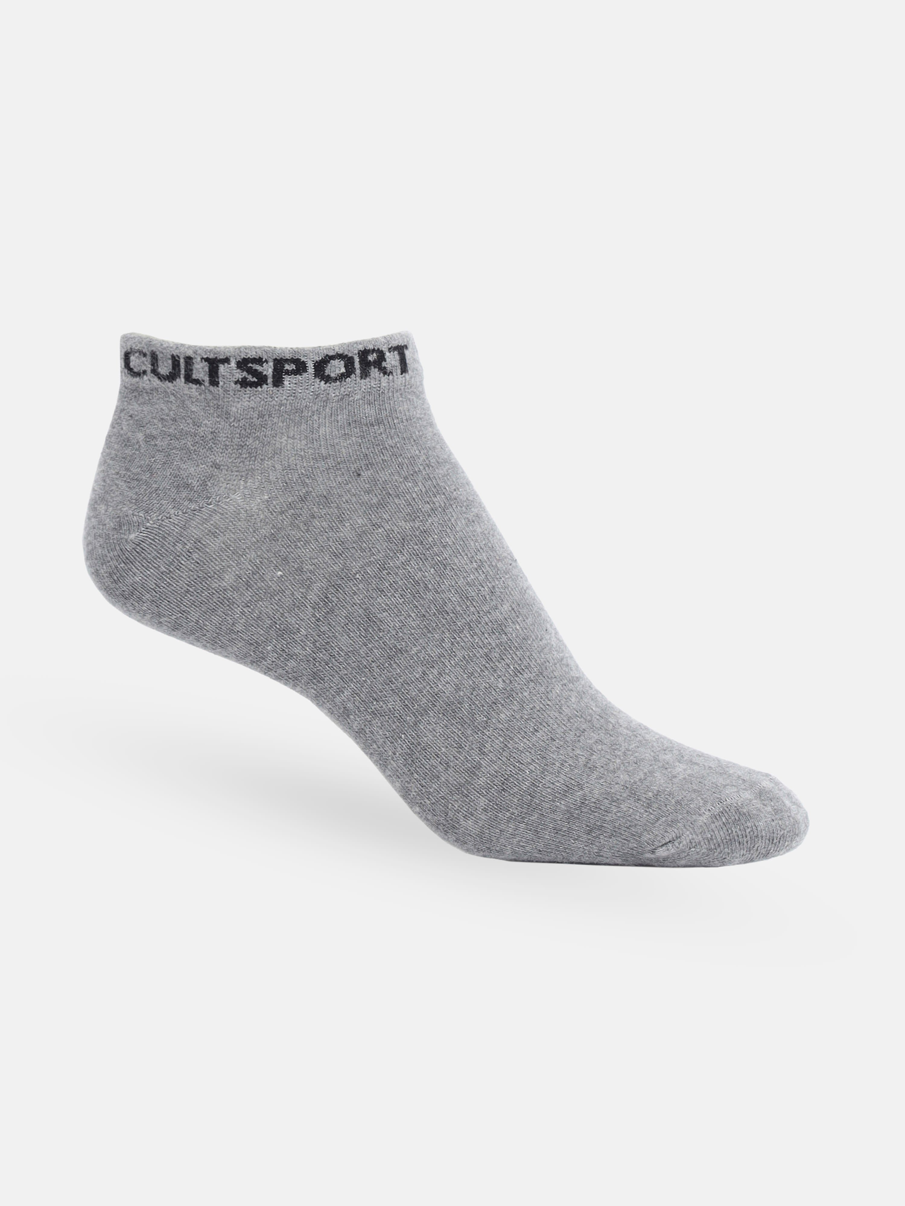 Sports Low Ankle Length Pack of 3 Peach,Black & Grey Women's Cotton Socks