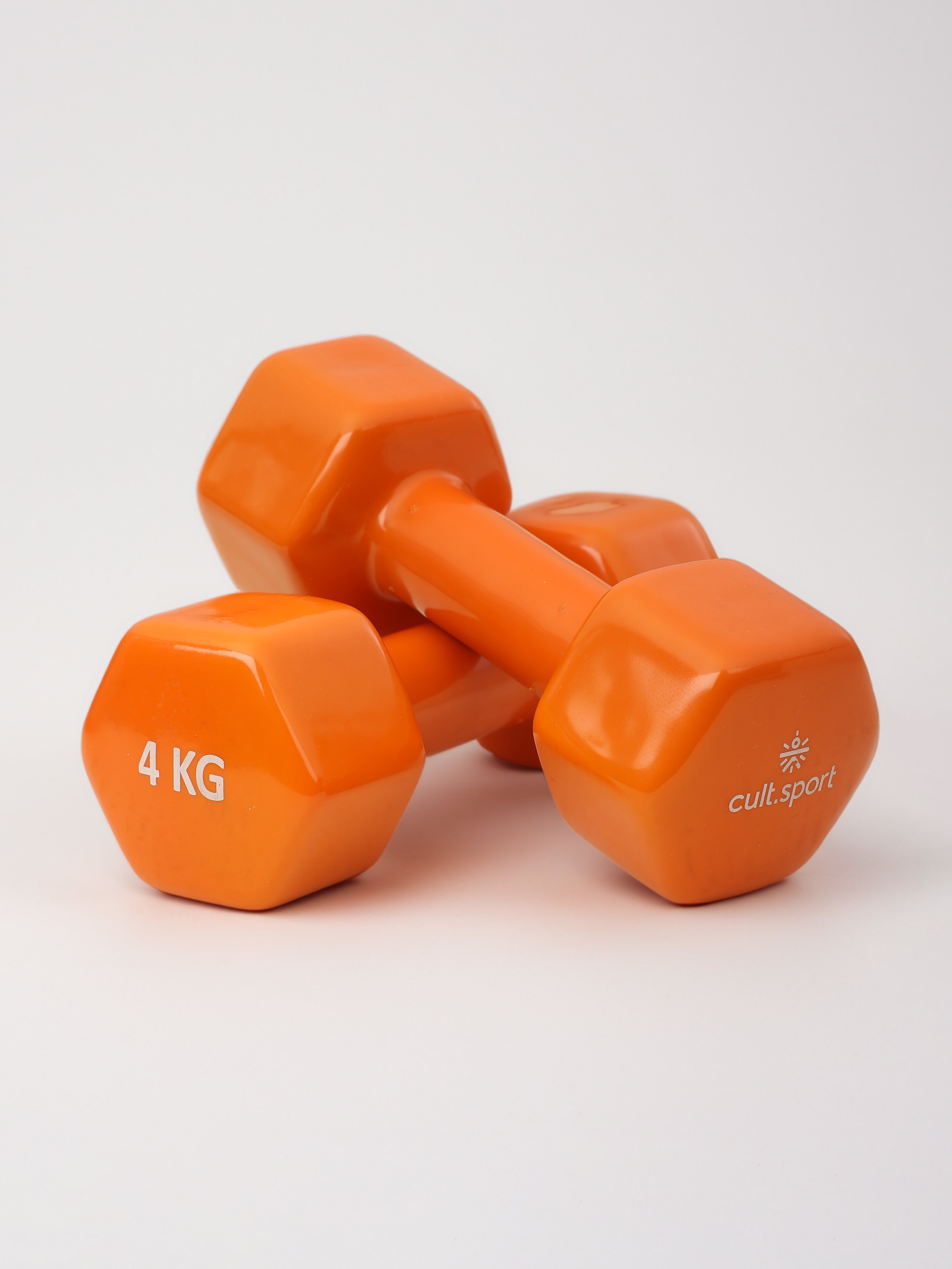 Banes 4KGx2 Vinyl Dumbbells For Home & Gym Exercises, Set of 2, (Orange)