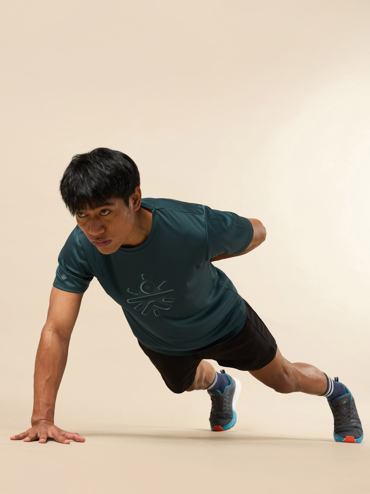 Men's Blue Brand Carrier Print T-shirt