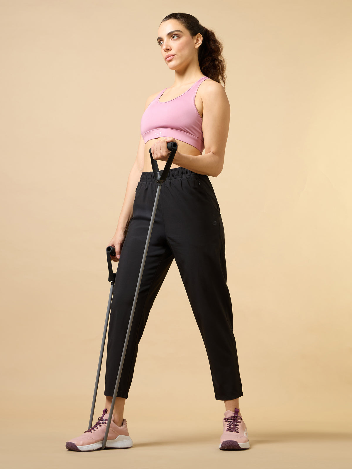 Women's Black Training All Form Cropped Trackpants