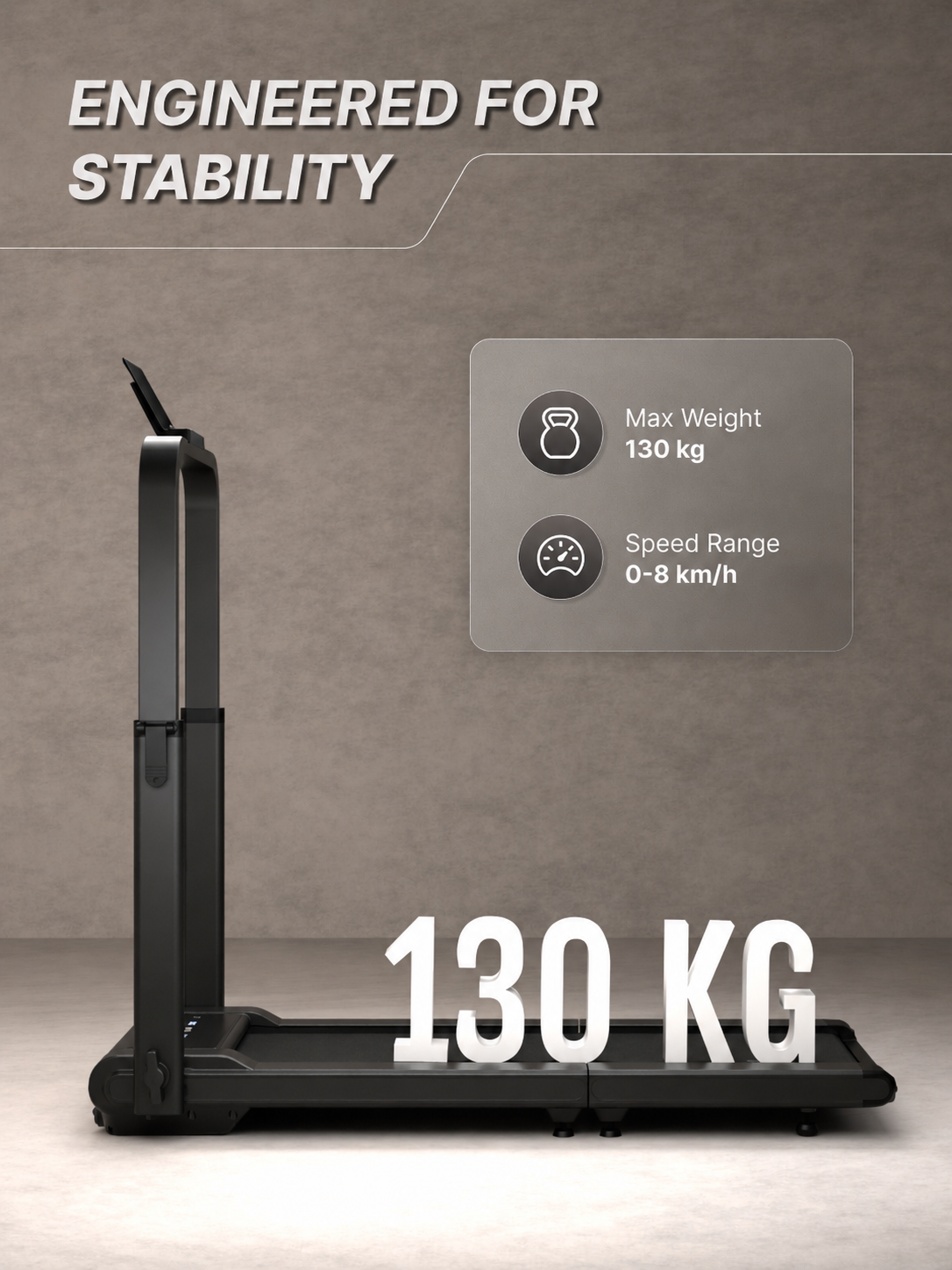 Cult Fold Plus Center-Folding Walking Pad with 5HP Motor with Easy Remote Control | Max User 130kg | Top Speed 8kmph | Running Deck 39.3 x 15.7 inches | Space Saving & Perfect for Home use Treadmill (with 6 Months Extended Warranty)