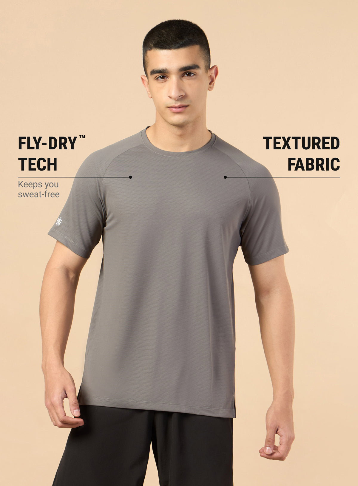 Men's Dark Grey All Workout Training T-shirt