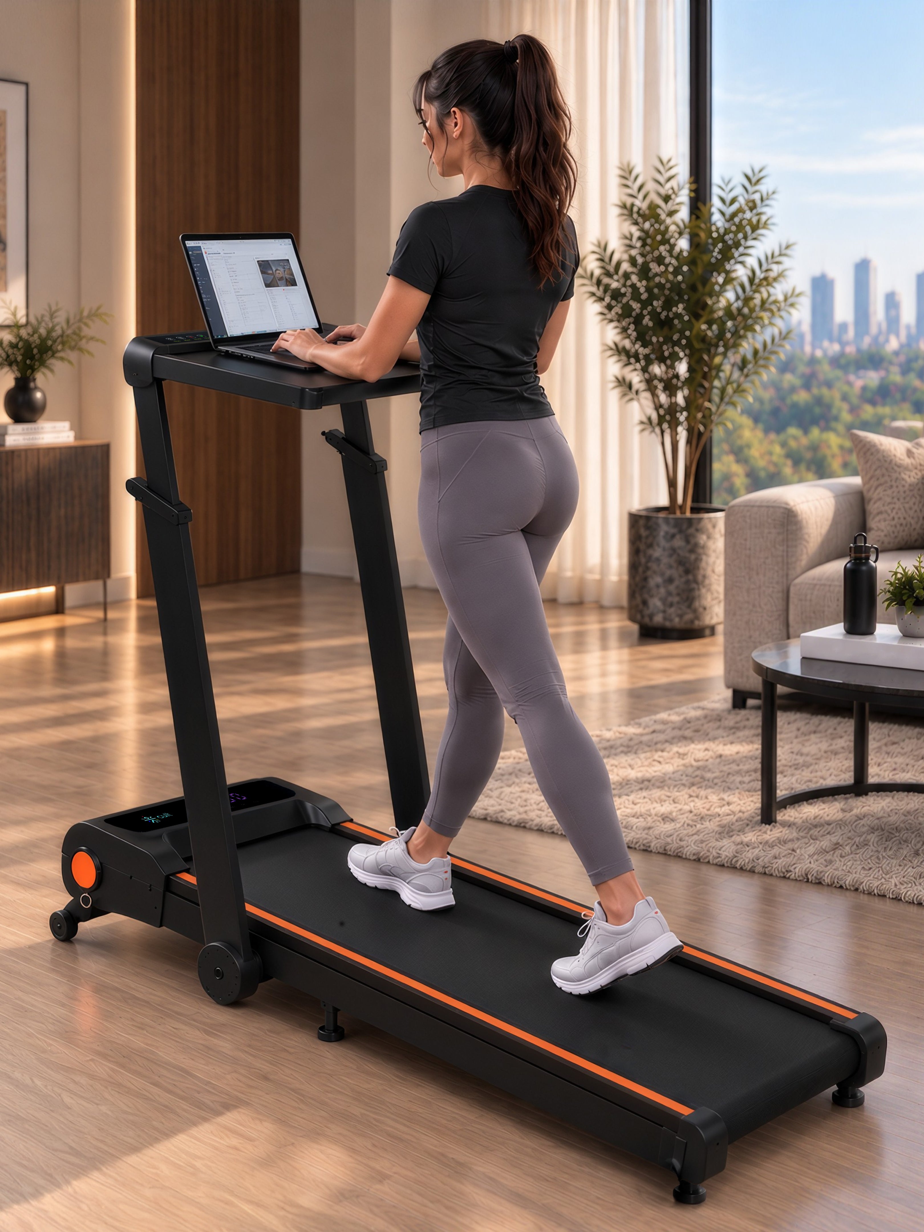 Cult Treadmill with Desk 5.5 HP Peak Motorized 3 in 1 Foldable Treadmill for Home Workout | Max User 120kg, Speed up to 12 km/hr with Adjustable & Detachable Desk with Tablet Holder (with 6 Months Extended Warranty)