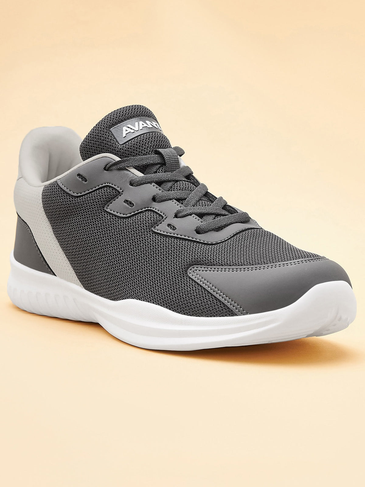 Avant Men's Luxe Walking Shoes-D.Grey/White