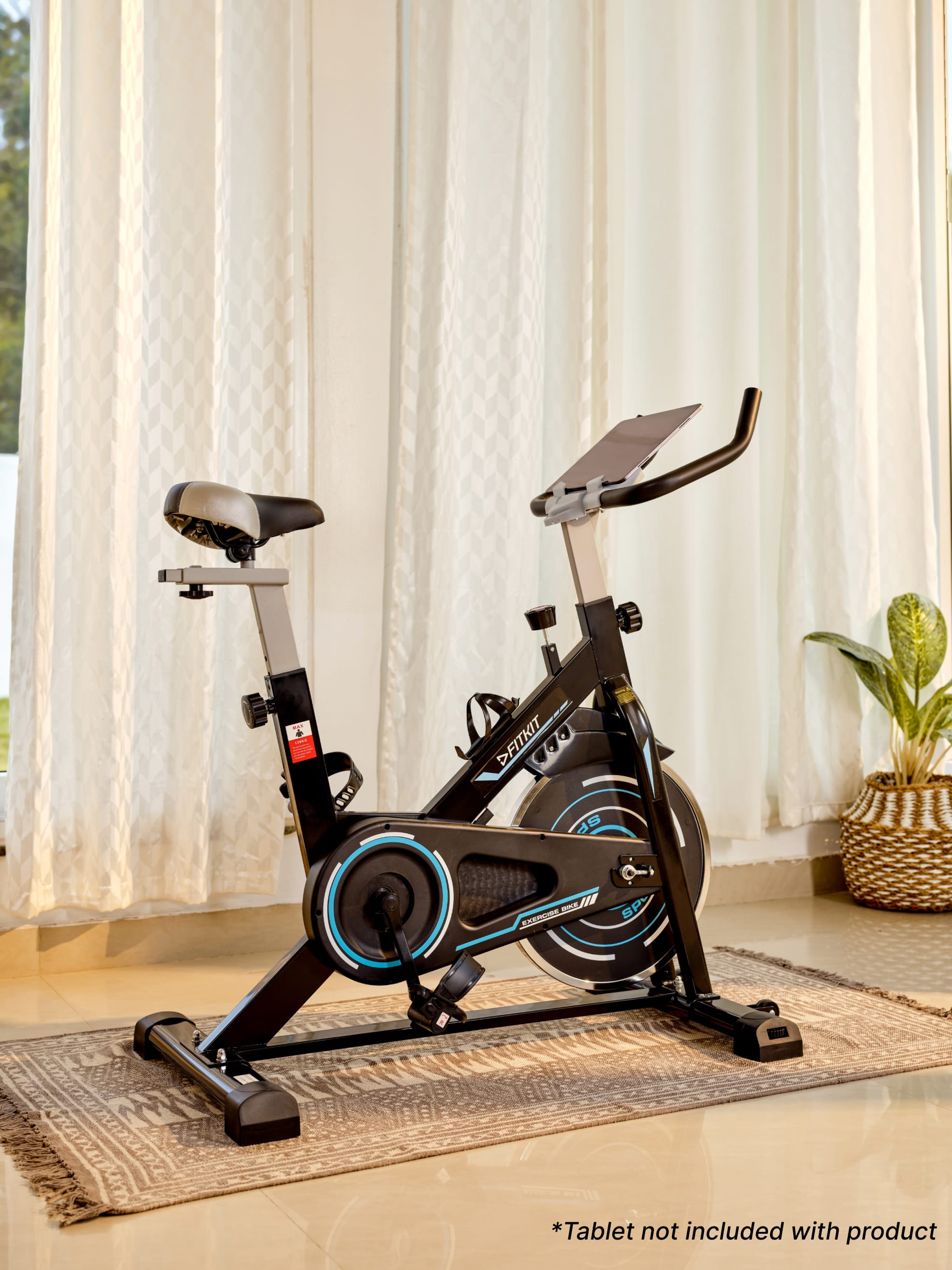 FK4000 Spinbike | 6kg Flywheel | Max Weight 120kg | Friction Resistance Stepless | Blue (with 6 months extended warranty)
