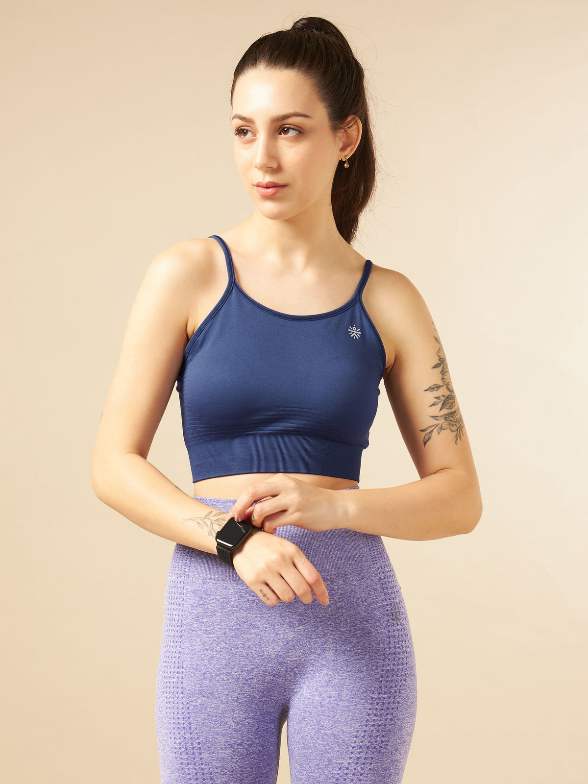 Blue Seamless Medium-Support Sports Bra